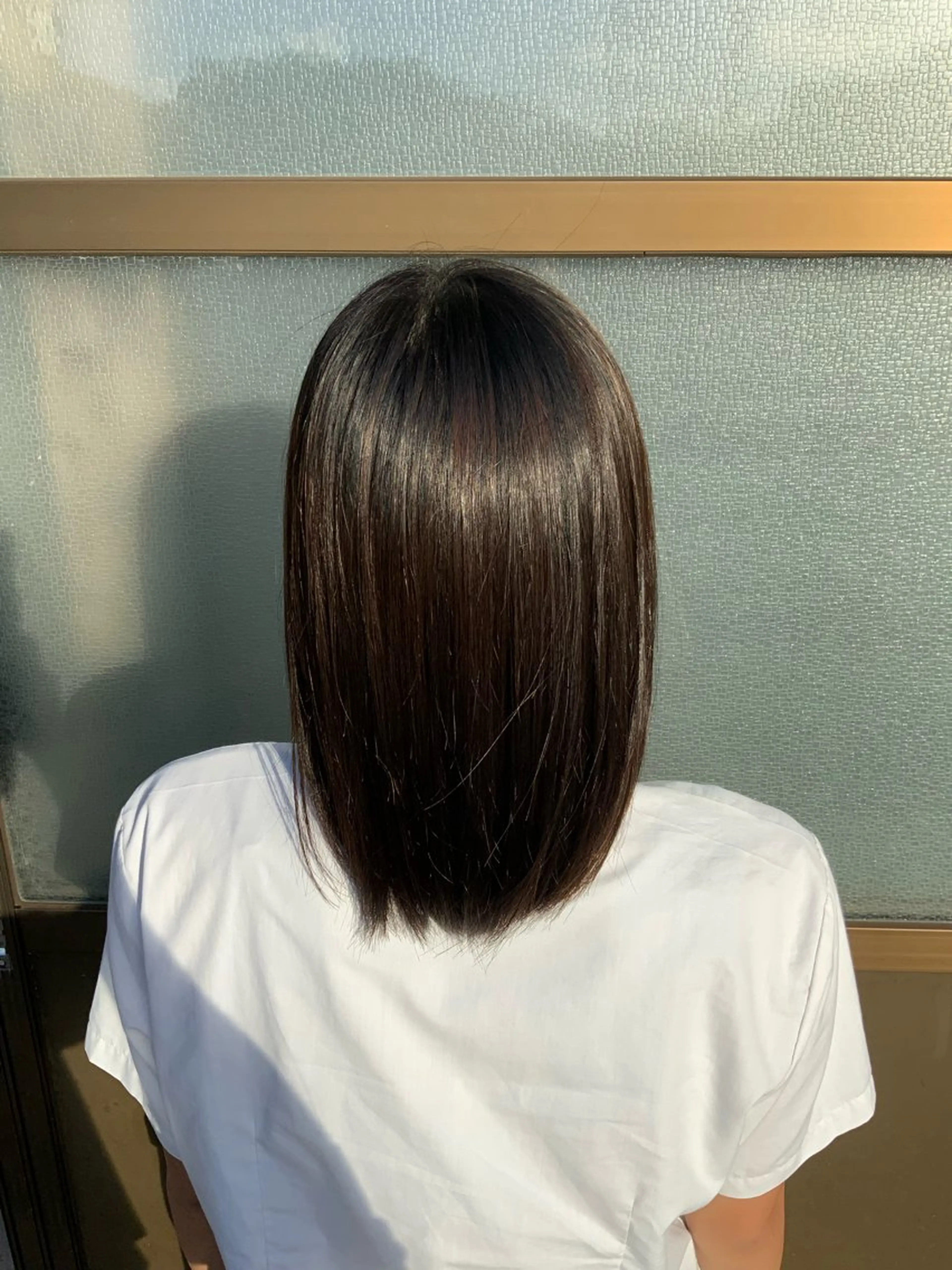 セミロング パーマ 縮毛矯正 レベンス田町 西谷悠のヘアスタイル
