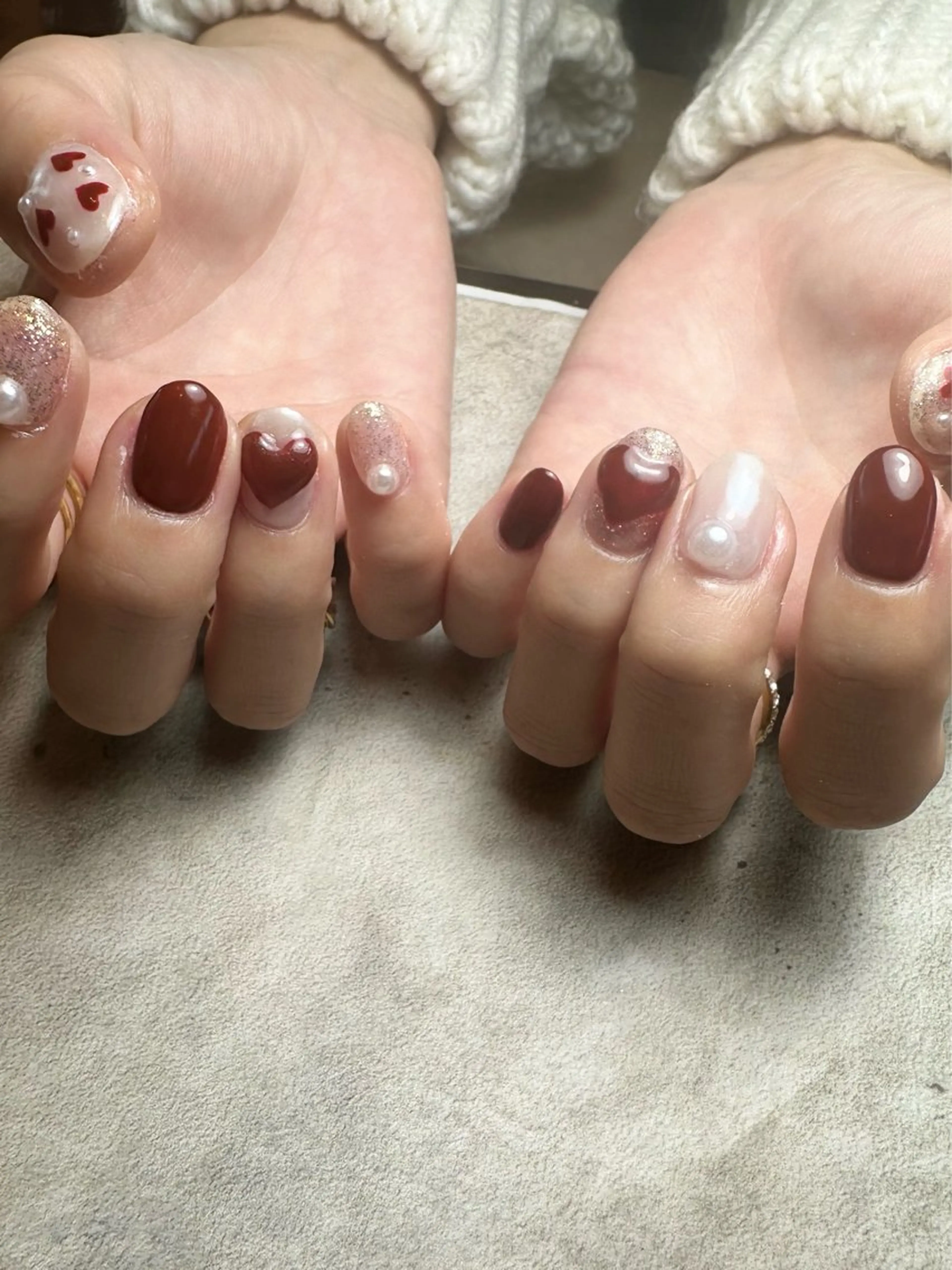 ネイル ハート バレンタイン nailroom Anmie.のネイルデザイン