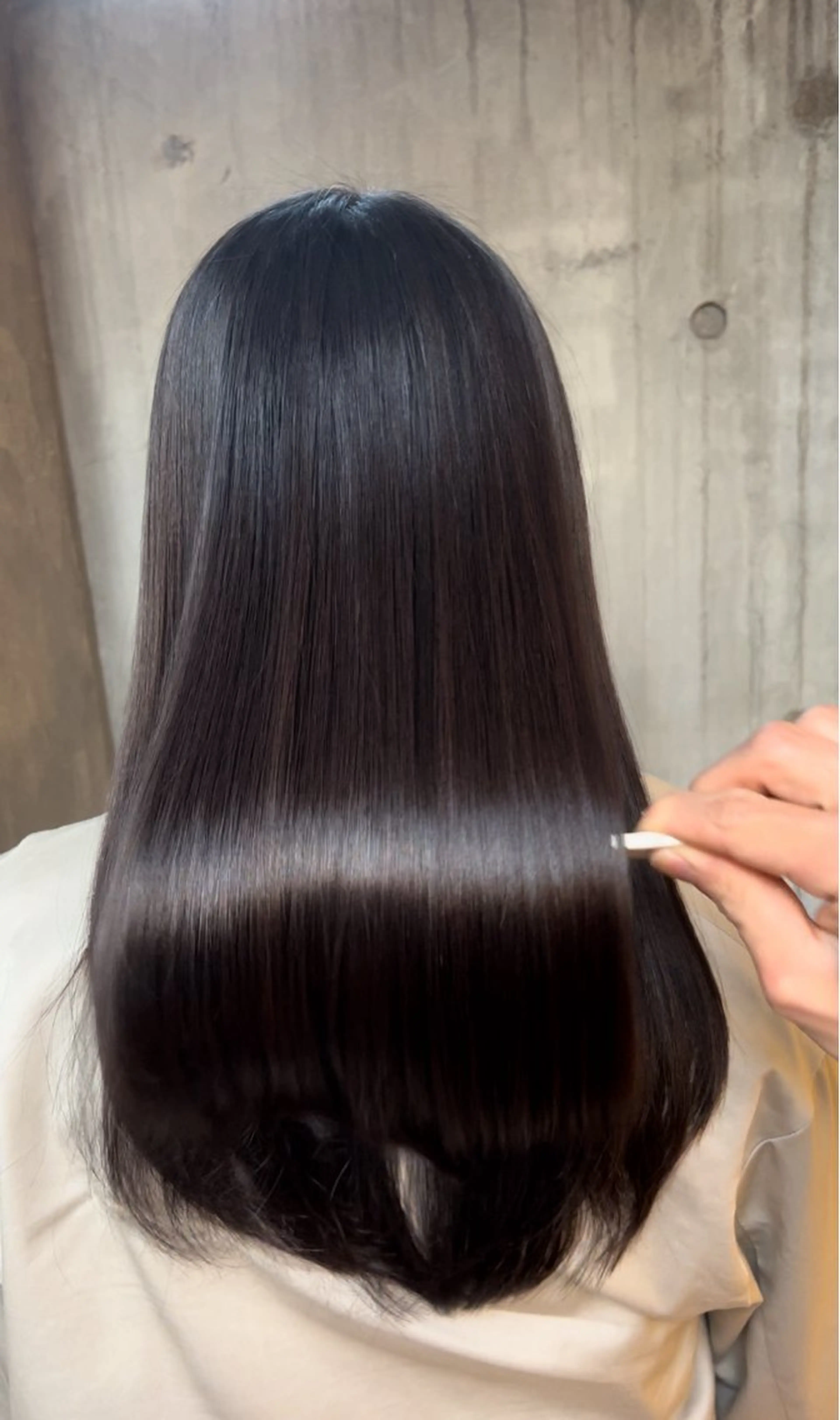 ロング 髪質改善 縮毛矯正 トリートメント 酸性ストレート 髪質改善/酸性ストレ ート/ブリーチ縮毛のヘアスタイル