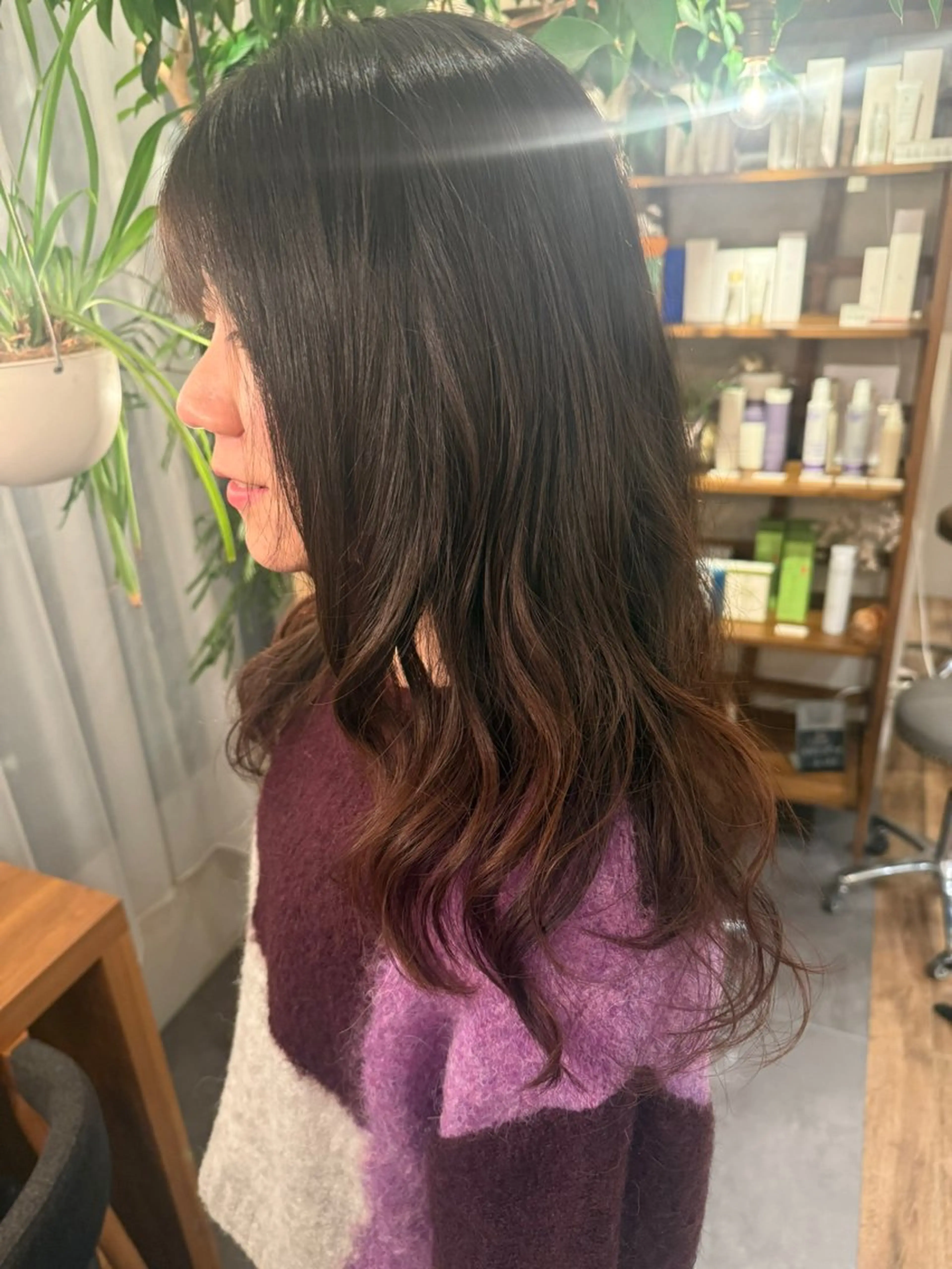 ロング パーマ デジタルパーマ 韓国風/レイヤー/ 透明感カラー/みなみのヘアスタイル