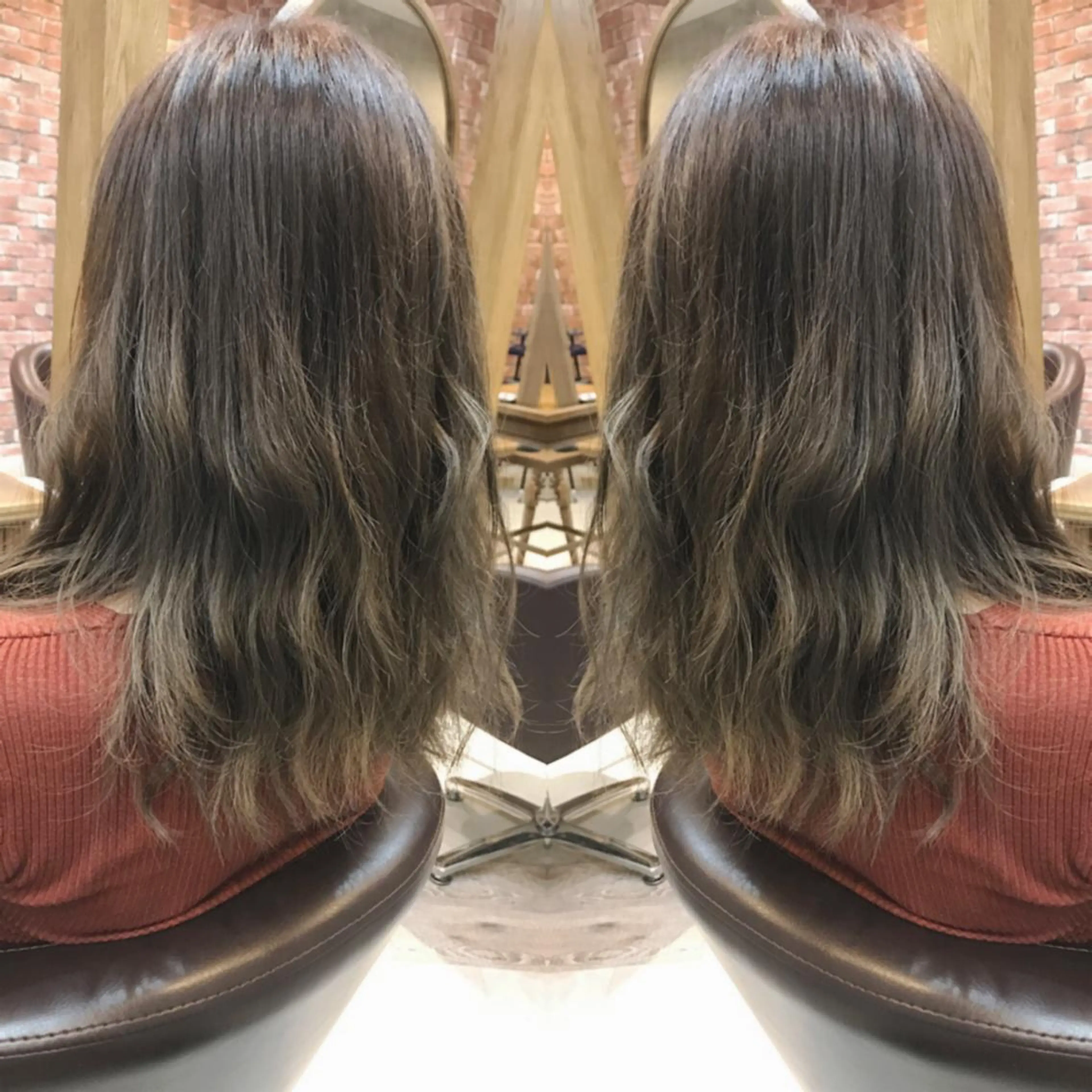 セミロング カラー ヘアカラー 重政 和樹のヘアスタイル