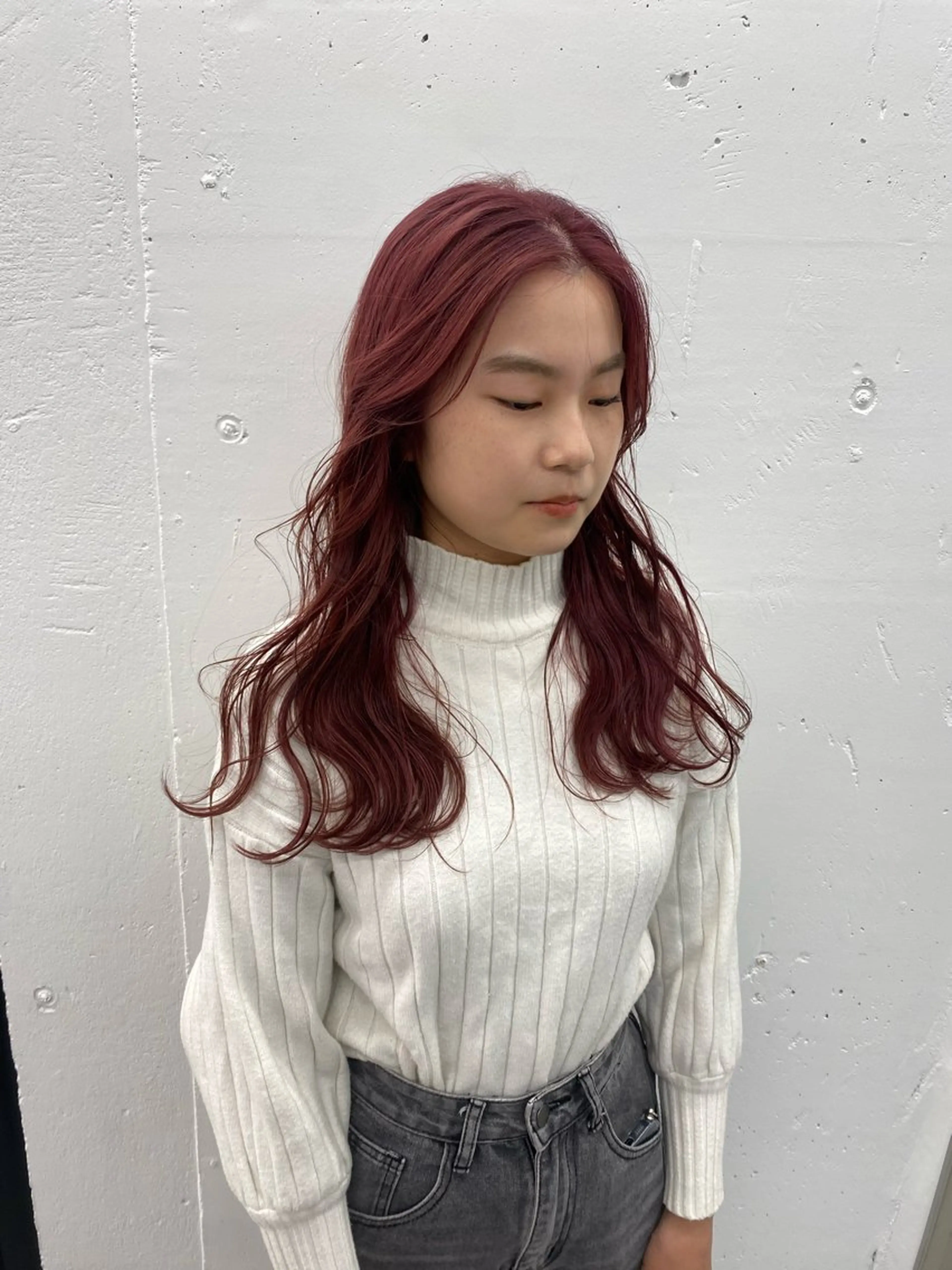 ロング カラー ヘアアレンジ ベージュカラー ピンクカラー ピンクベージュ 夕羽夢🍓矢場/ 透明感カラーのヘアスタイル