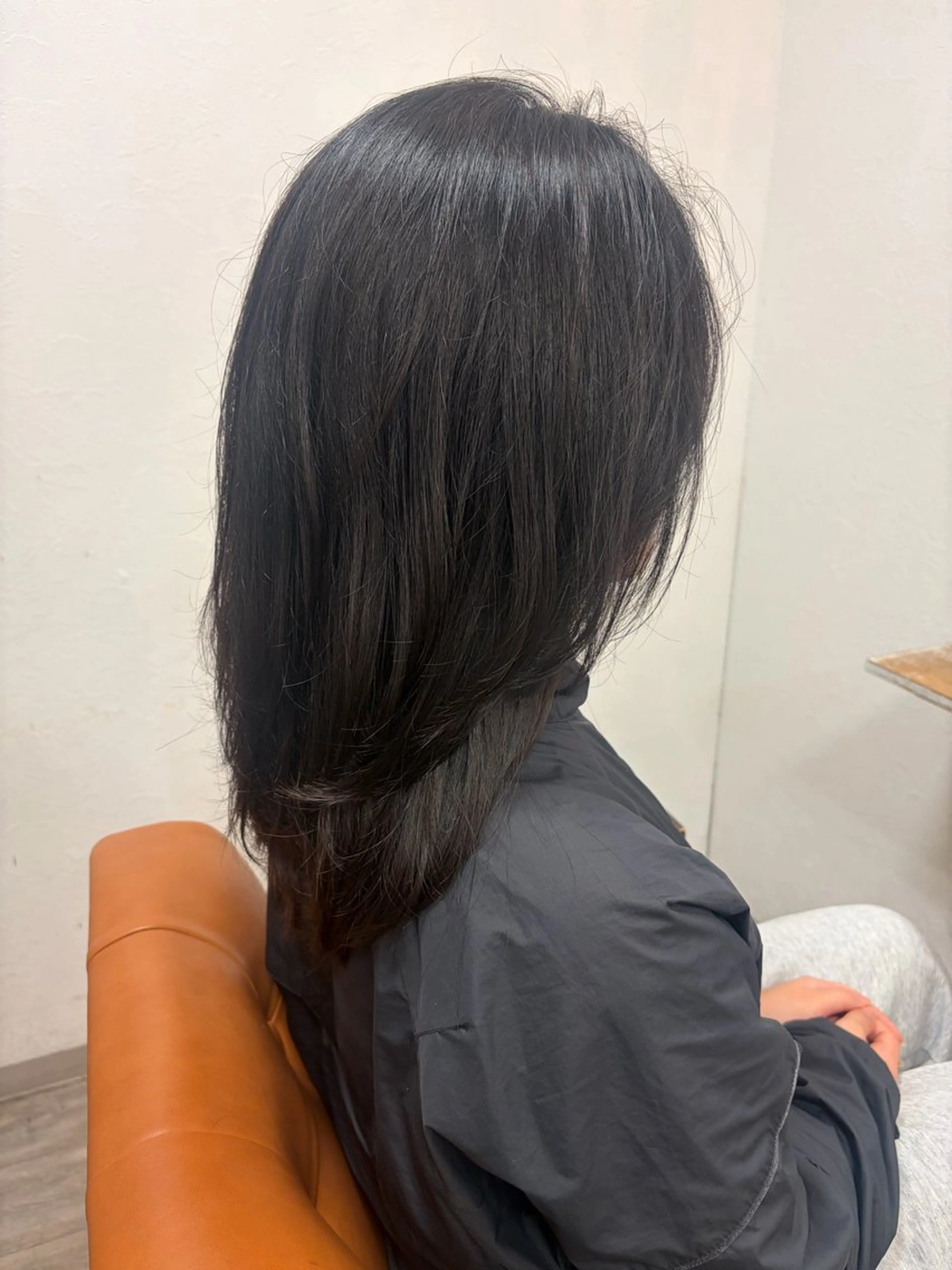 ロング かきあげバング レイヤーカット カットモデル/金山・ 美容院/田口流名のヘアスタイル