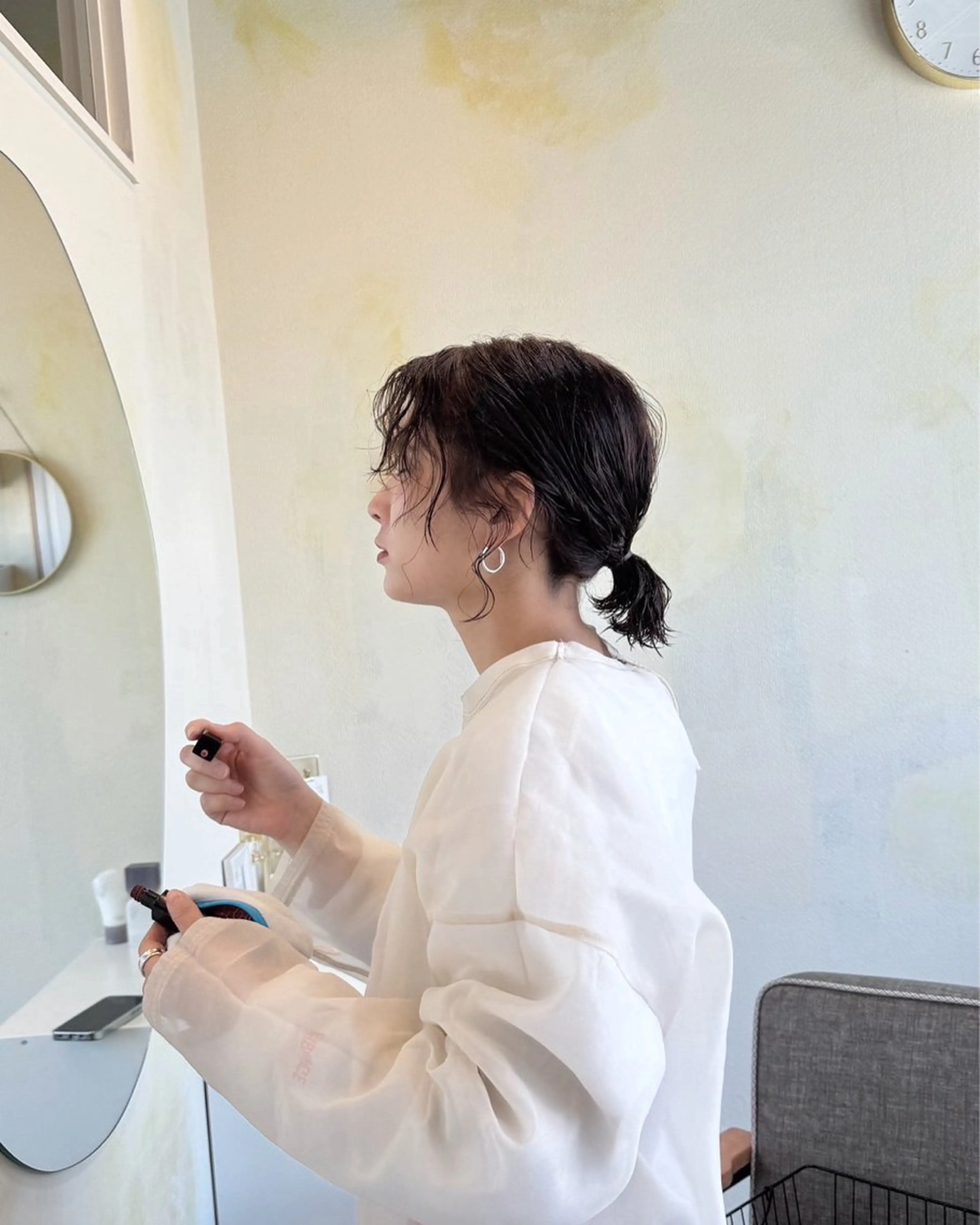 ミディアム 🍋透け感カラー🍃 オリーブ🍐Kahoのヘアスタイル