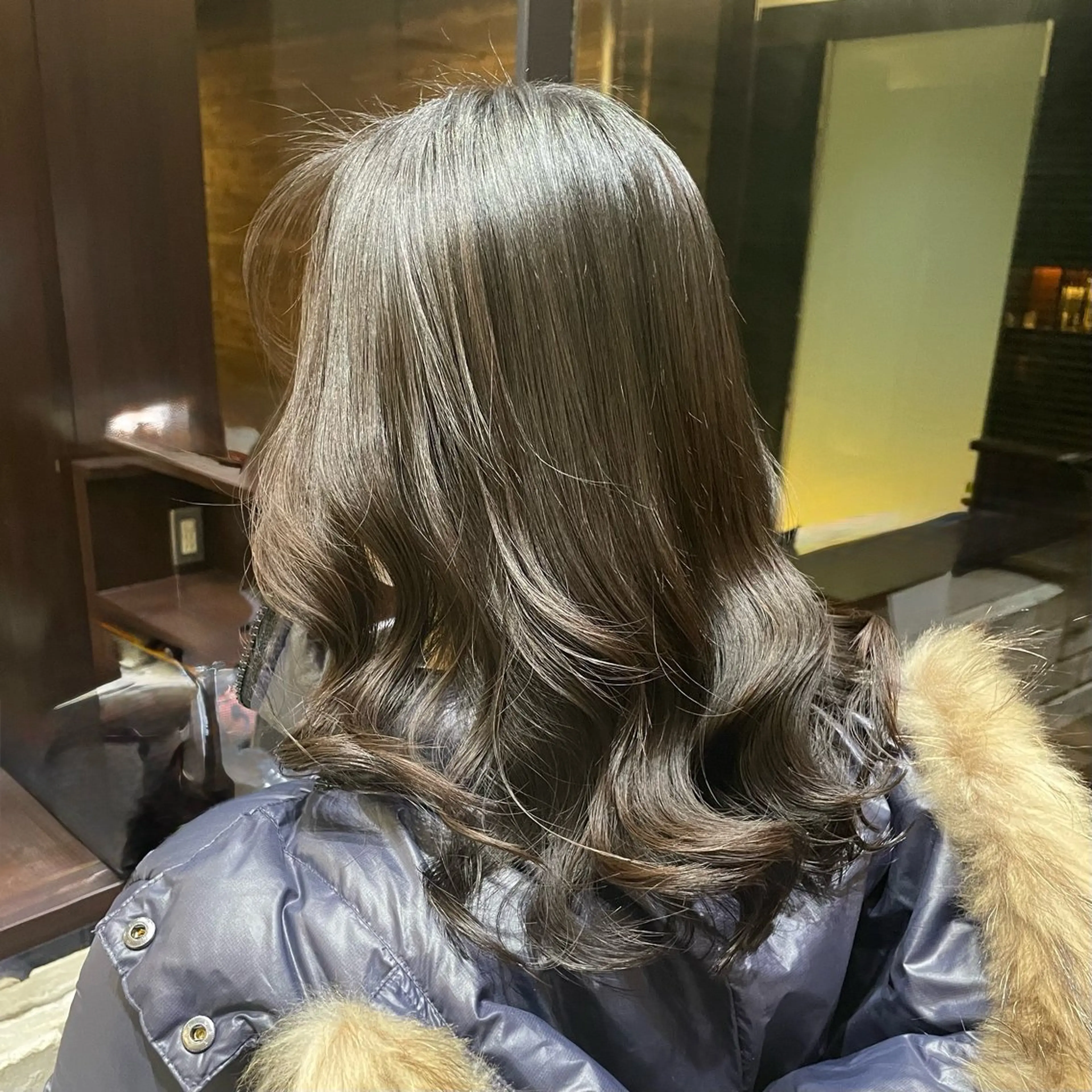 ミディアム パーマ ミディアムパーマ くせ毛 韓国風ヘア レイヤーカット デジタルパーマ パーマ 韓国風パーマ🌿コテ 巻き風パーマ/るいのヘアスタイル