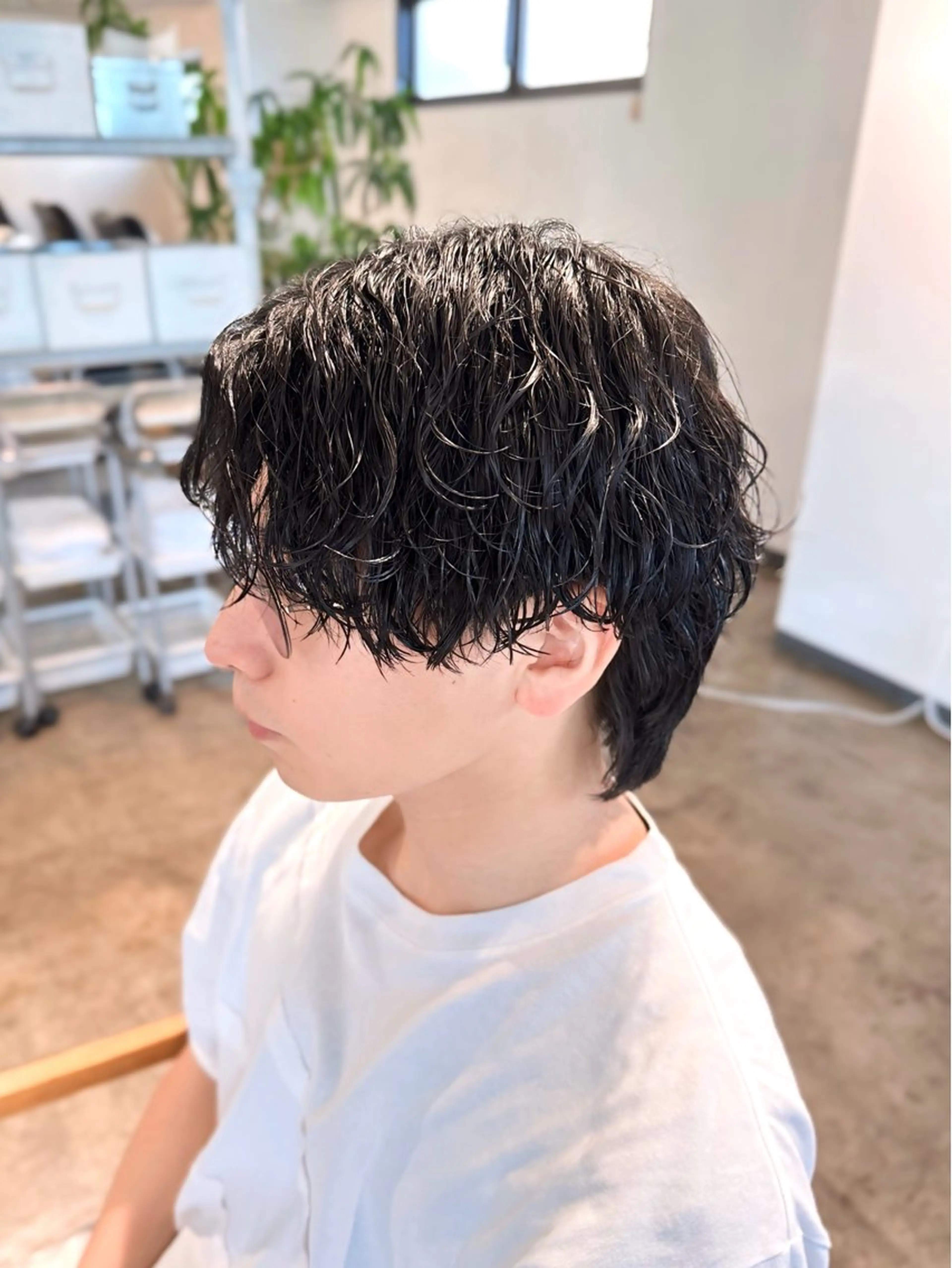 パーマ メンズ メンズパーマ 波巻きパーマ メンズウルフカット ウルフカット カット パーマ トリートメント 骨格補正施術/メンズ 専門美容師/YUYAのヘアスタイル