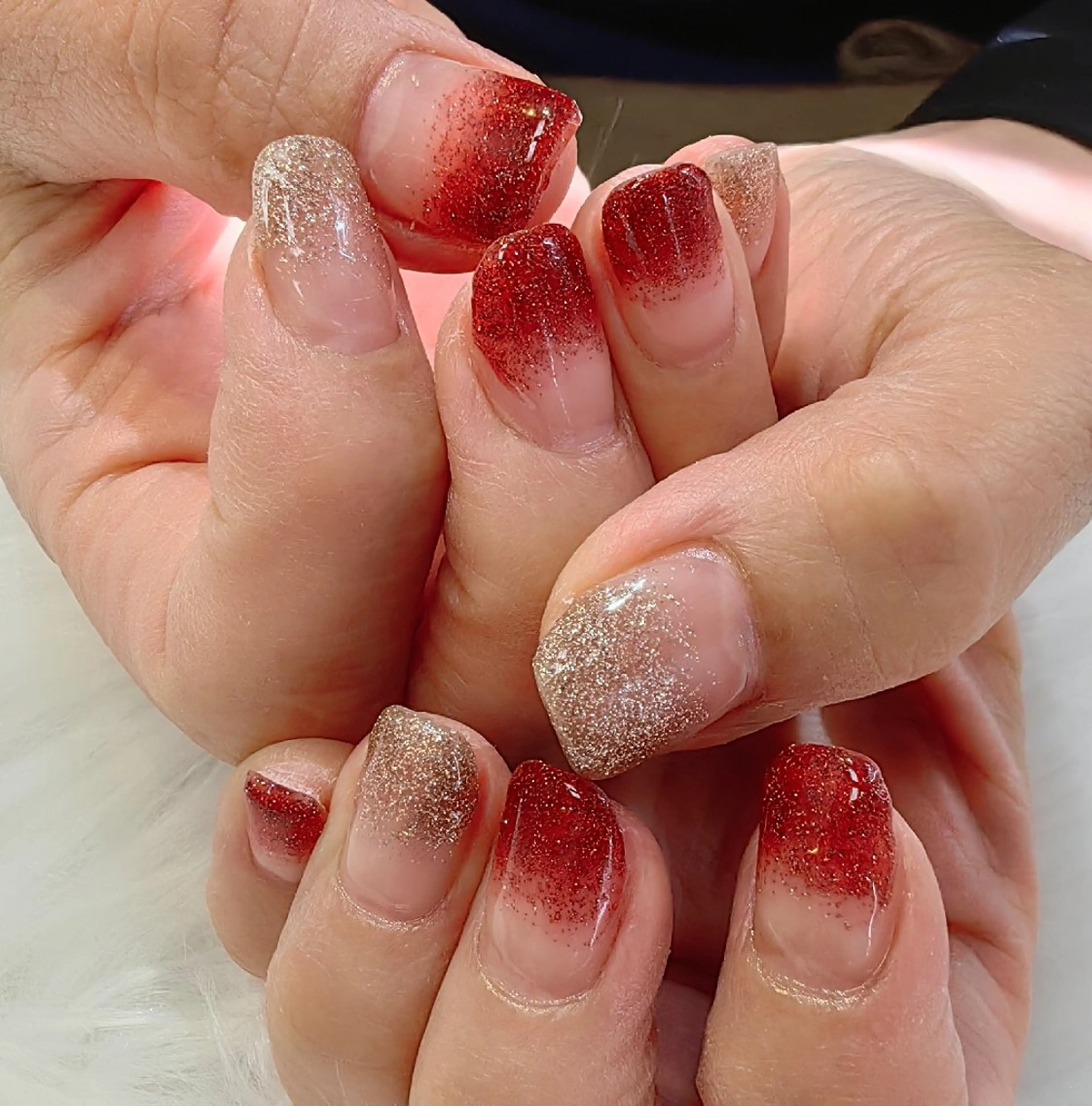 ネイル グラデーション ラメ(グリッター) ラメグラデーション ハンドネイル reve あやののネイルデザイン