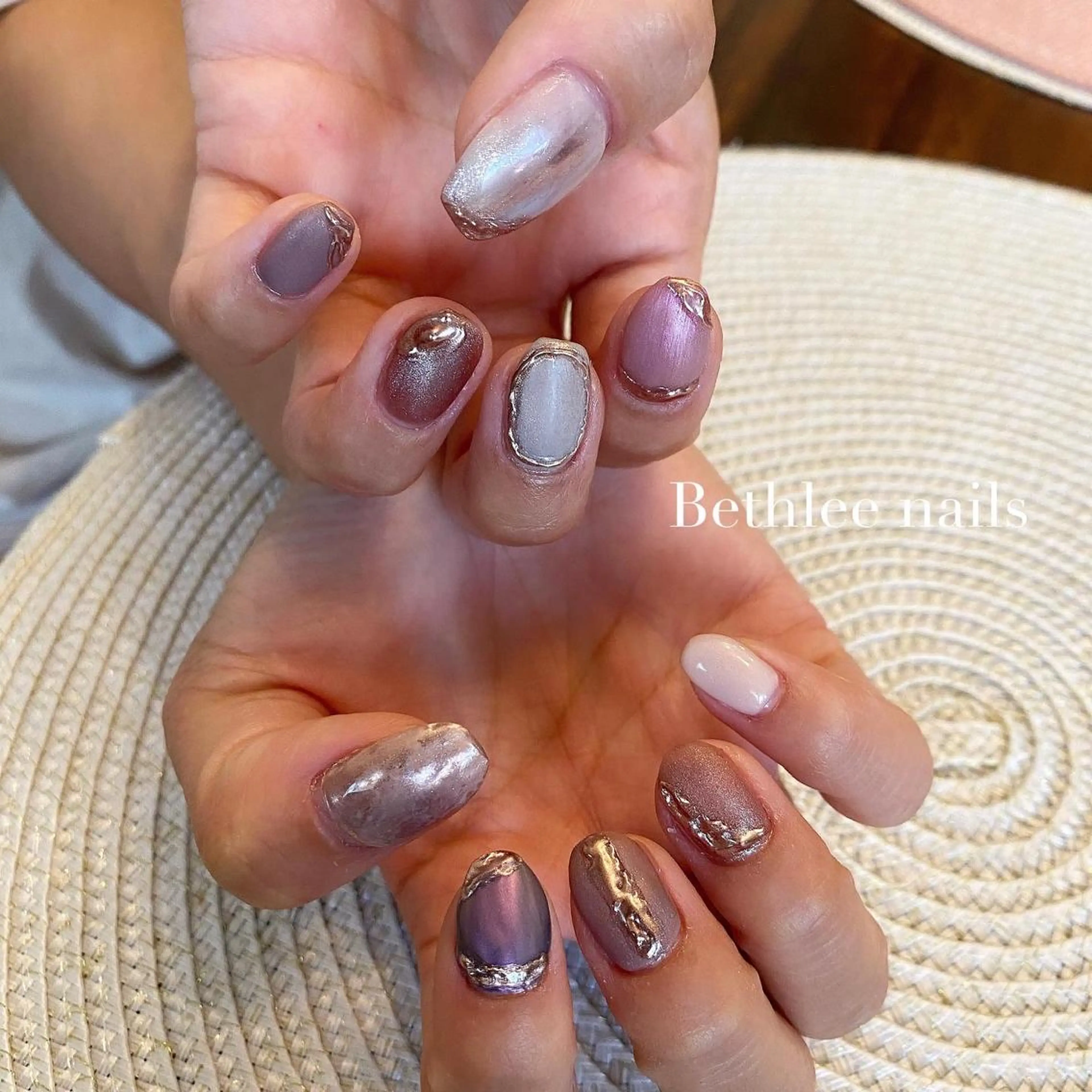 ネイル マットネイル ハンドネイル Bethlee nailsのネイルデザイン