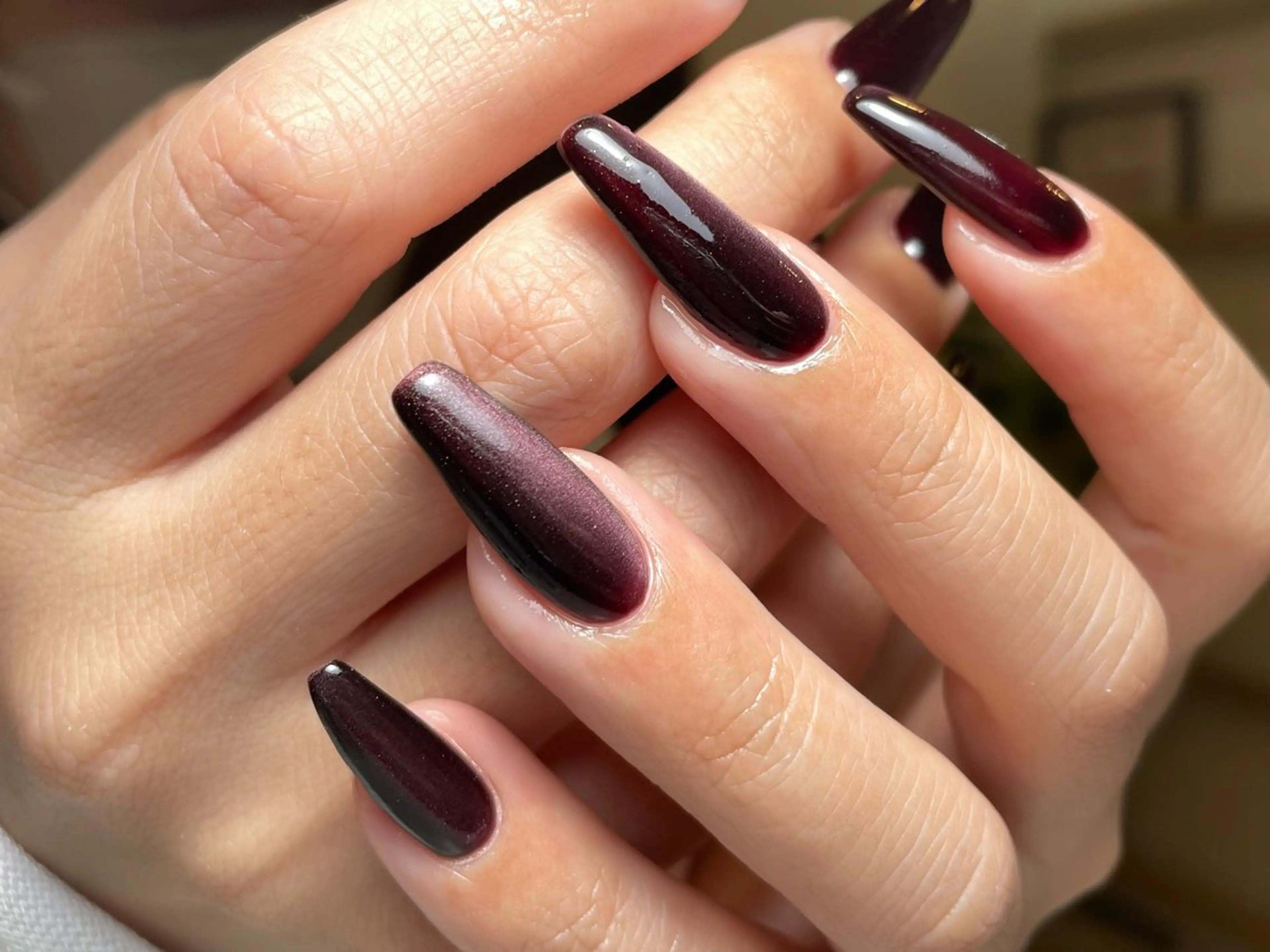 ネイル ボルドー マグネットネイル シンプルネイル Wilu nail 二子新地駅徒歩30秒のネイルデザイン