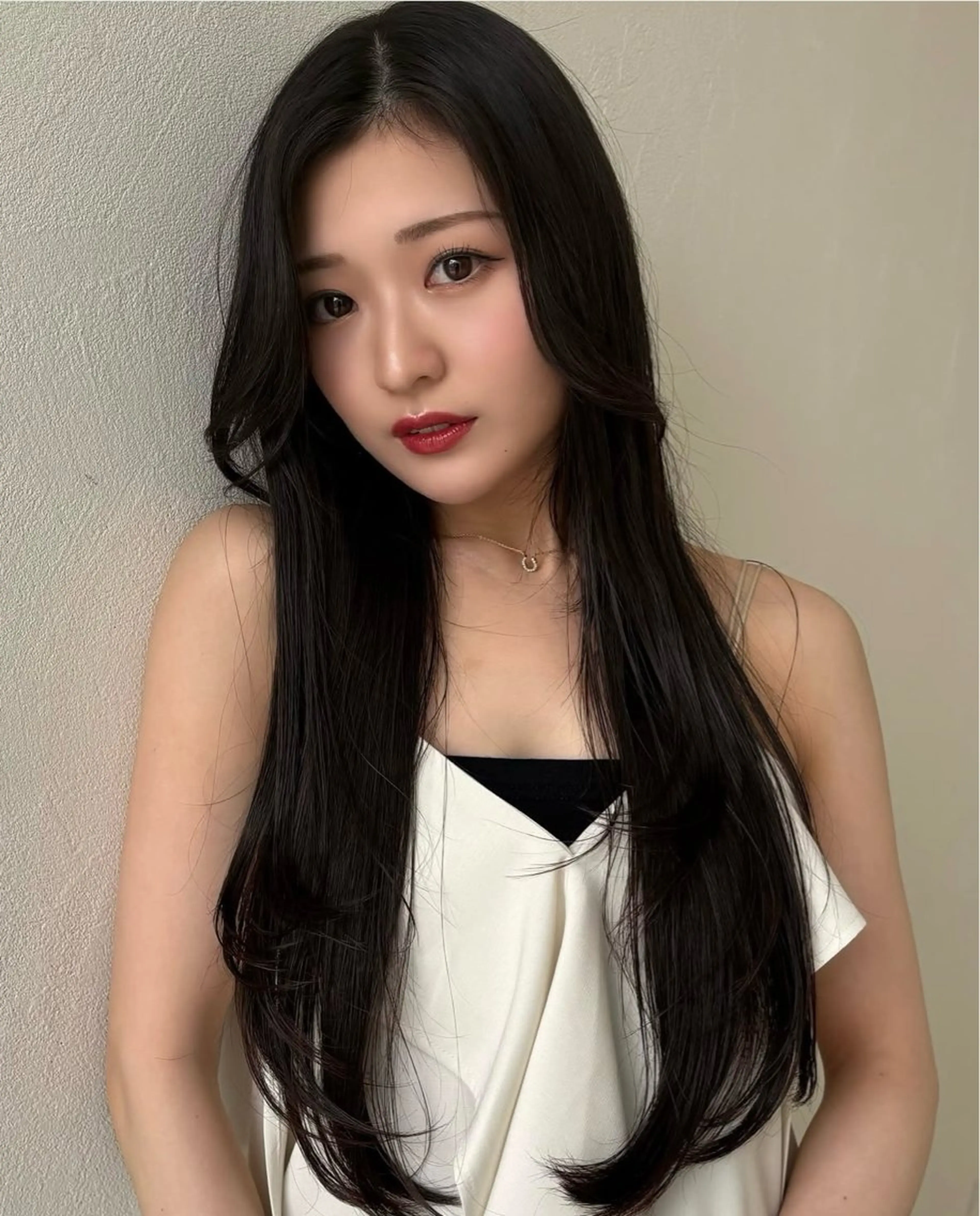 ロング カット ヘアカラー トリートメント 曲がるストレート/ レイヤー/大野真央のヘアスタイル