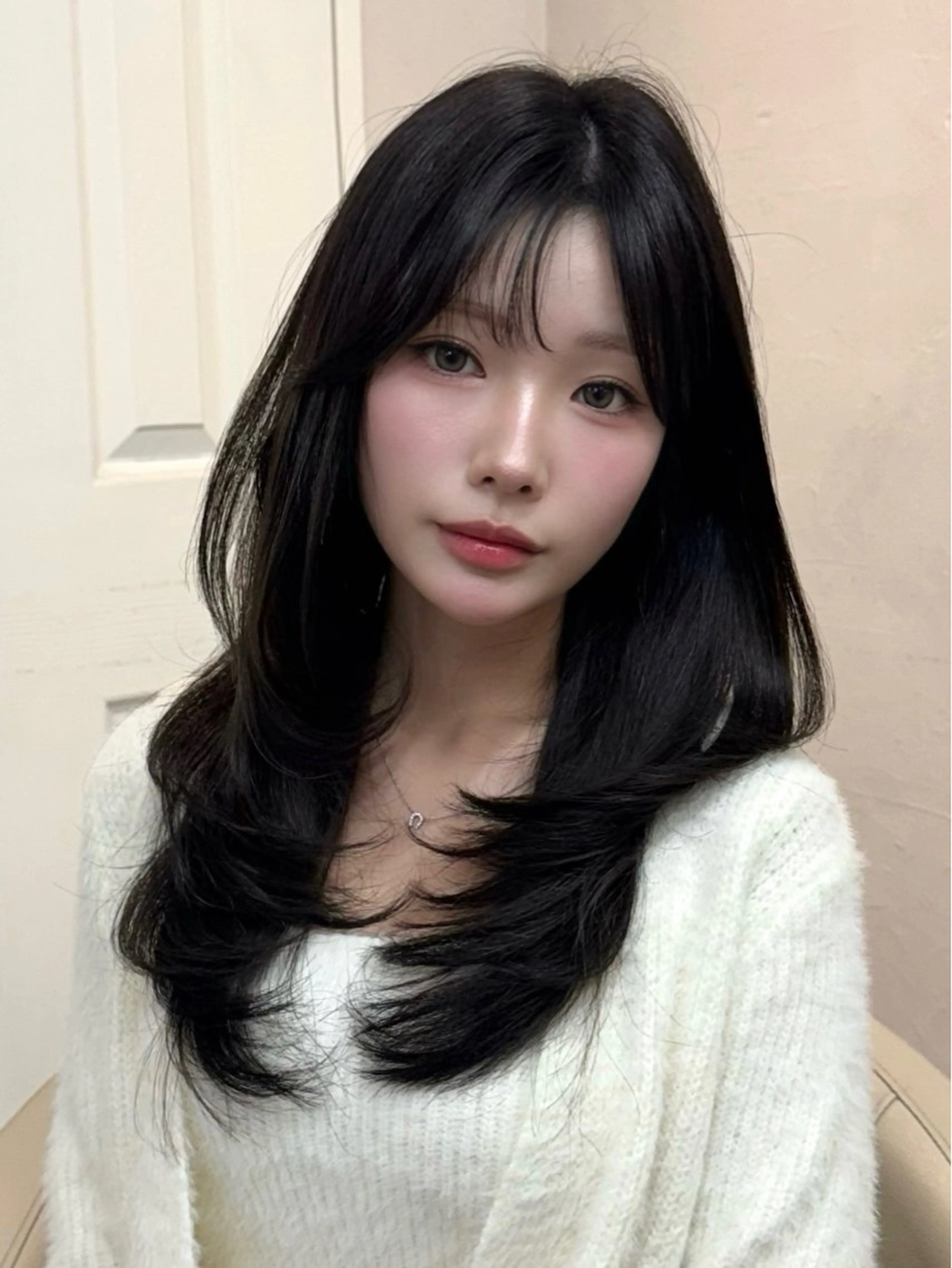 セミロング ヘアカラー トリートメント 🤍 韓国ヘア / INORI 🤍のヘアスタイル