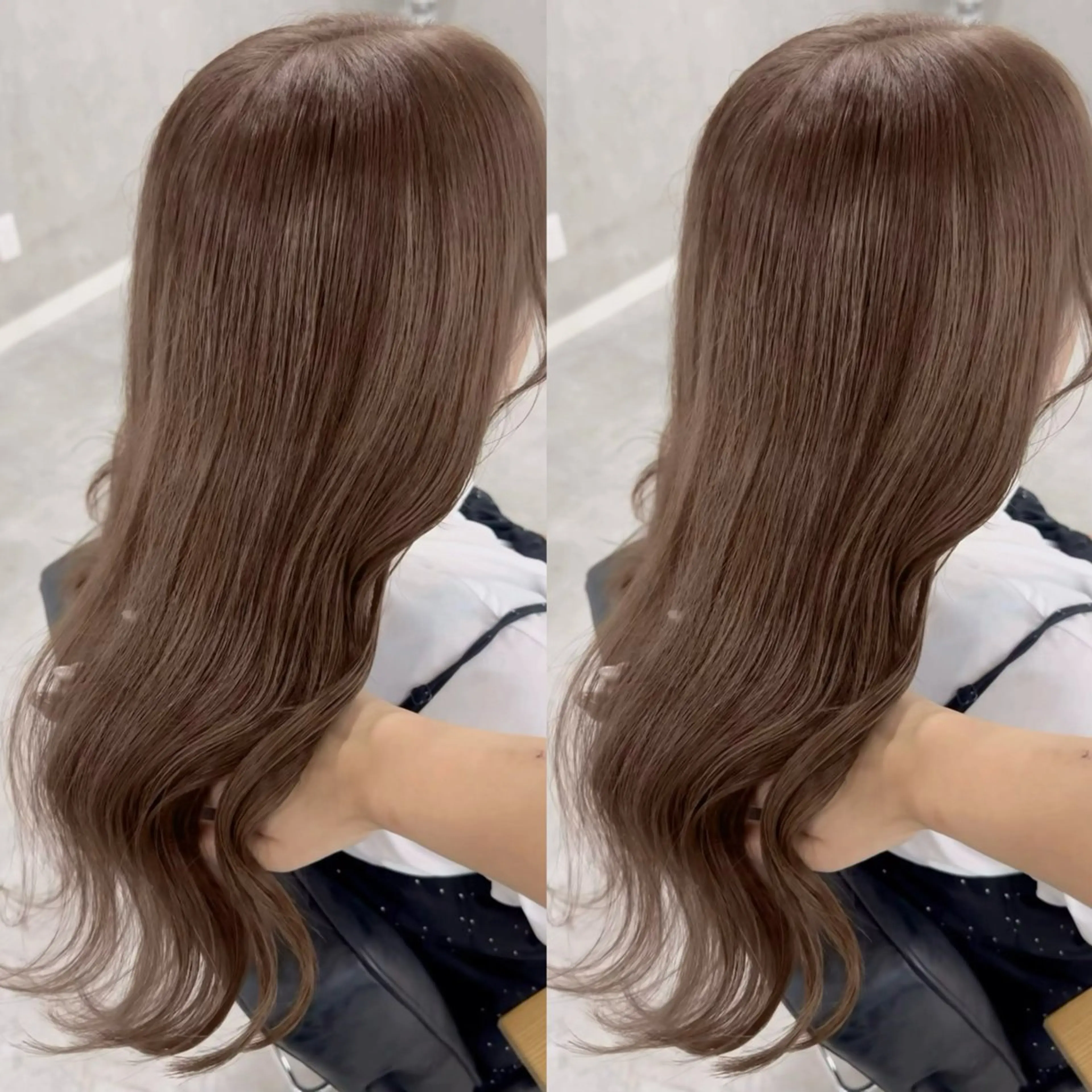 ロング カラー アッシュ アッシュブラウン ベージュカラー 黒髪 ブリーチ ヘアカラー トリートメント 赤み無し柔らかカラー 【梅田】madokaのヘアスタイル