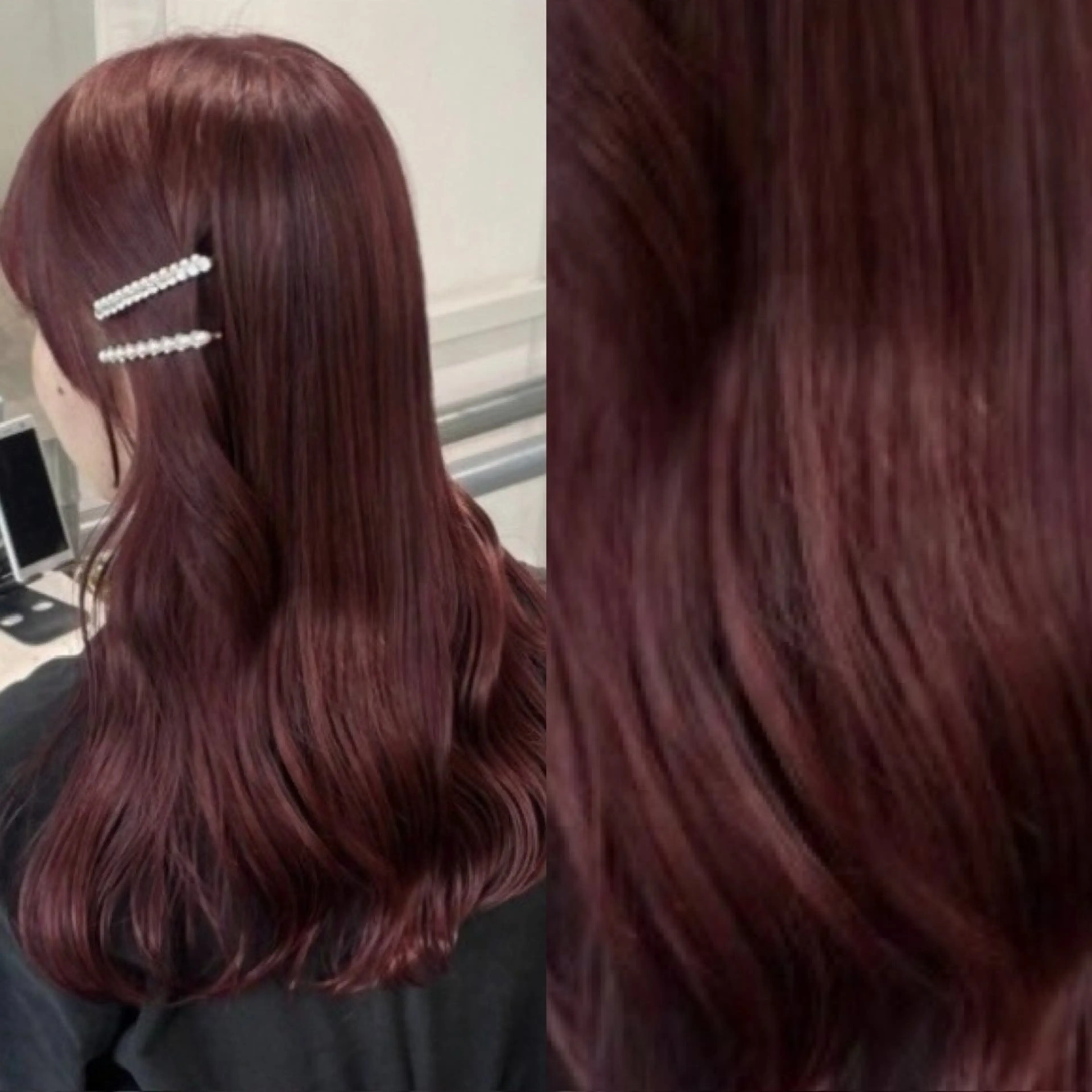 ロング カラー ブリーチ ブリーチなしカラー 髪質改善 トリートメント 💗愛され暖色💗 ピンク/レッド💗のヘアスタイル