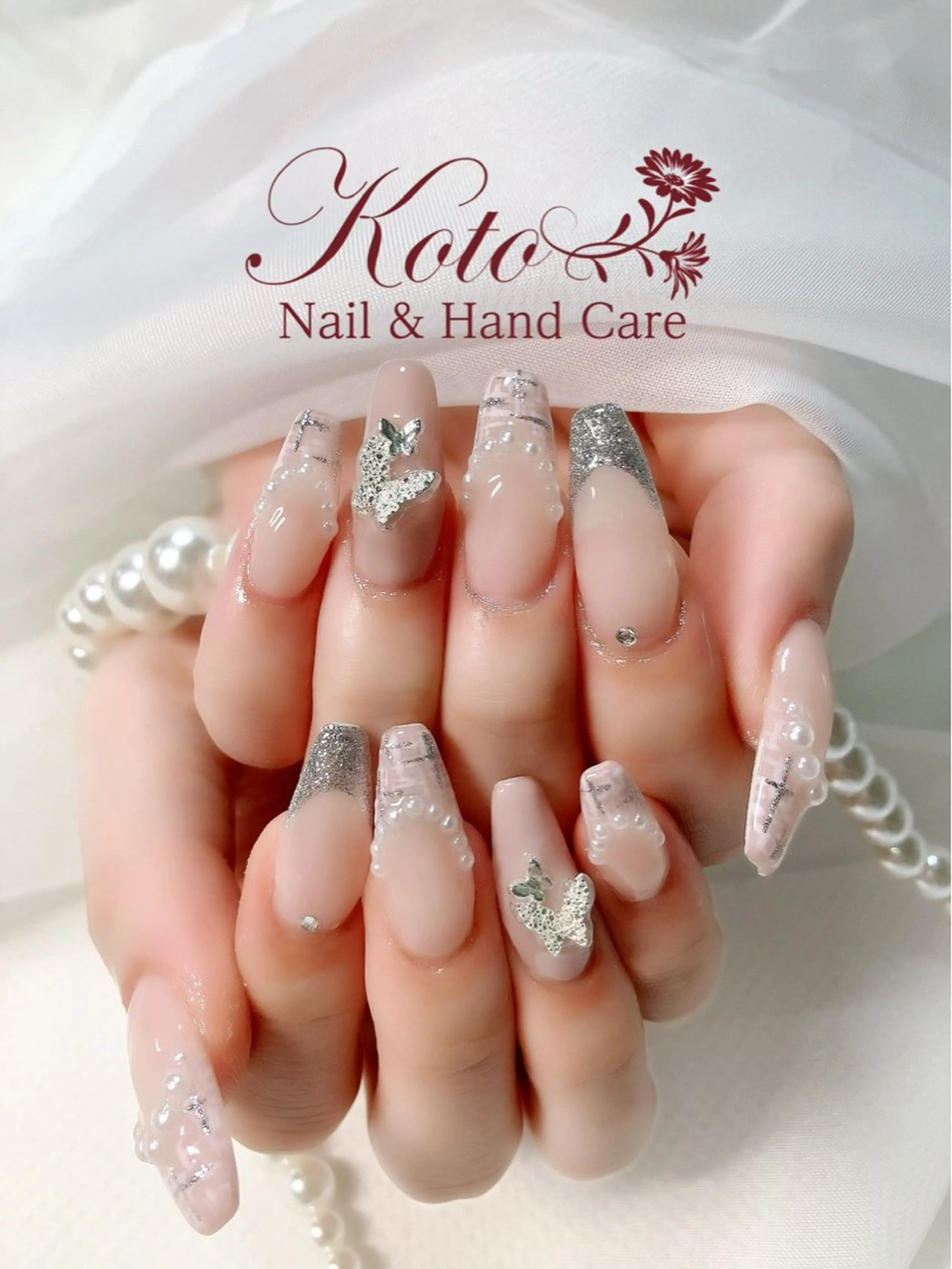 ネイル 長さ出し ジェルネイル 持ち込み ニュアンスネイル 赤色 ハンドネイル Nail Salon KOTOのネイルデザイン