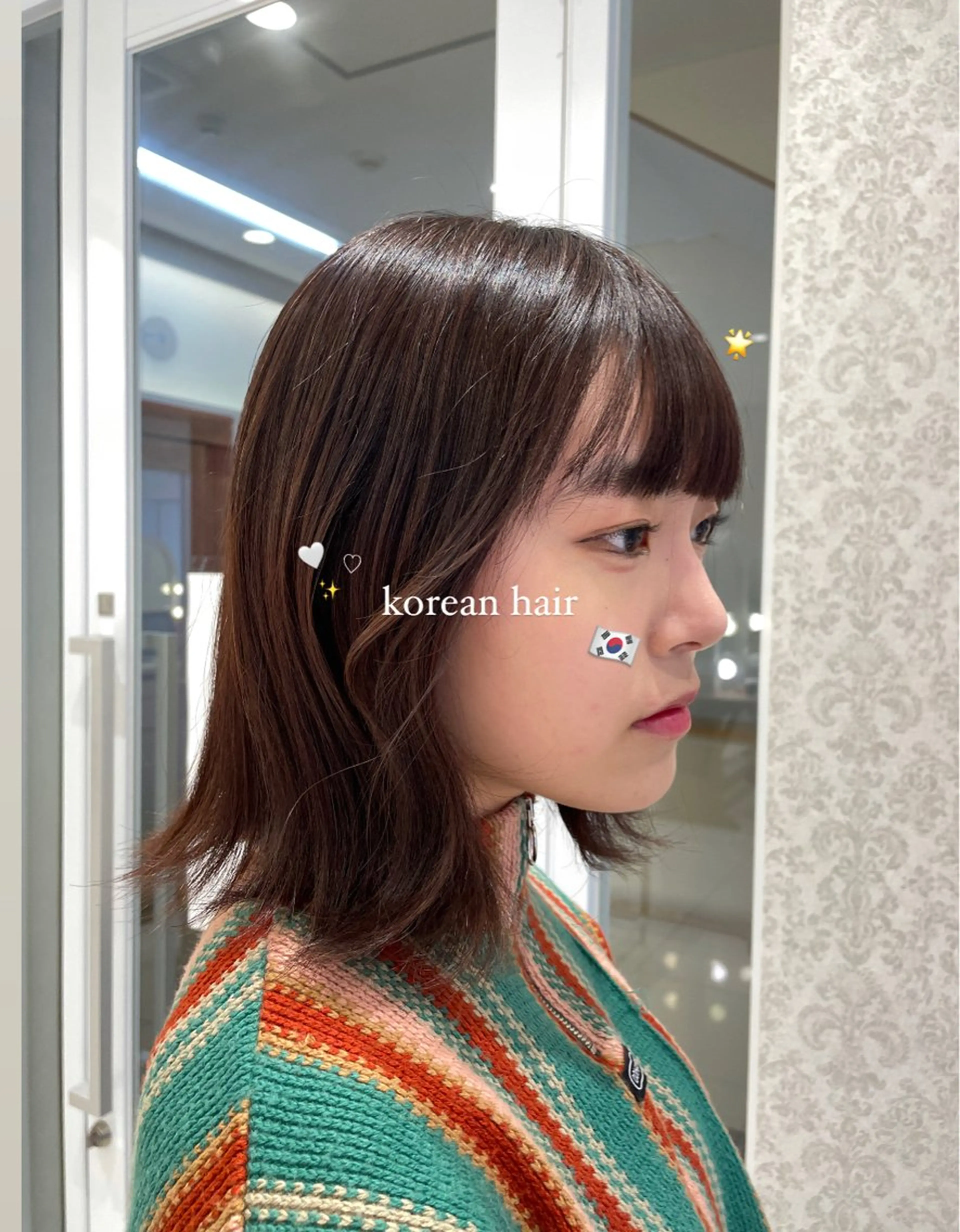 ミディアム ヘアアレンジ ヘアセット ブリーチなしカラー/ 暖色カラー/艶カラーのヘアスタイル