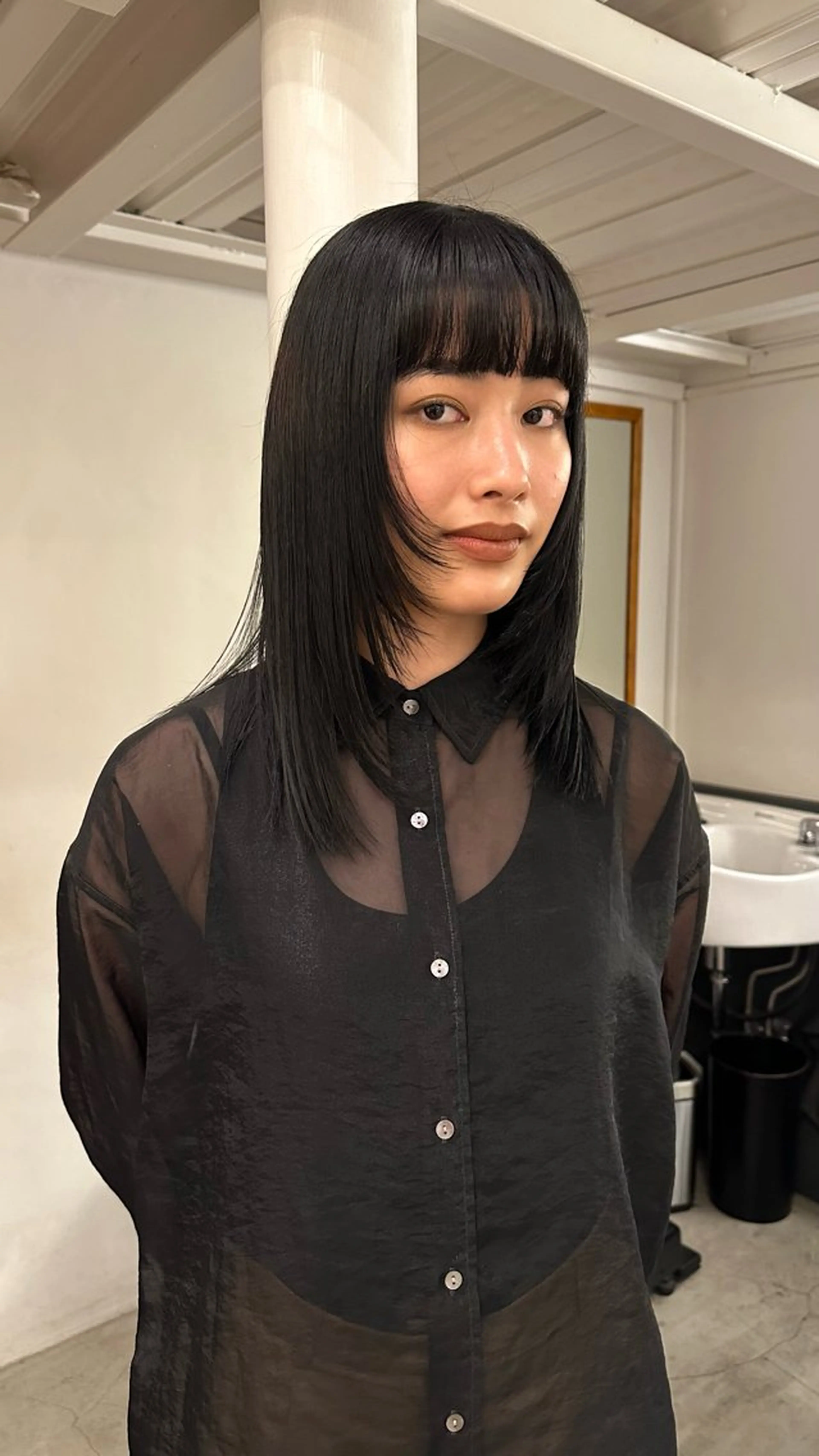 セミロング ヘアカラー トリートメント レイヤーカット 🫧kotoneのヘアスタイル