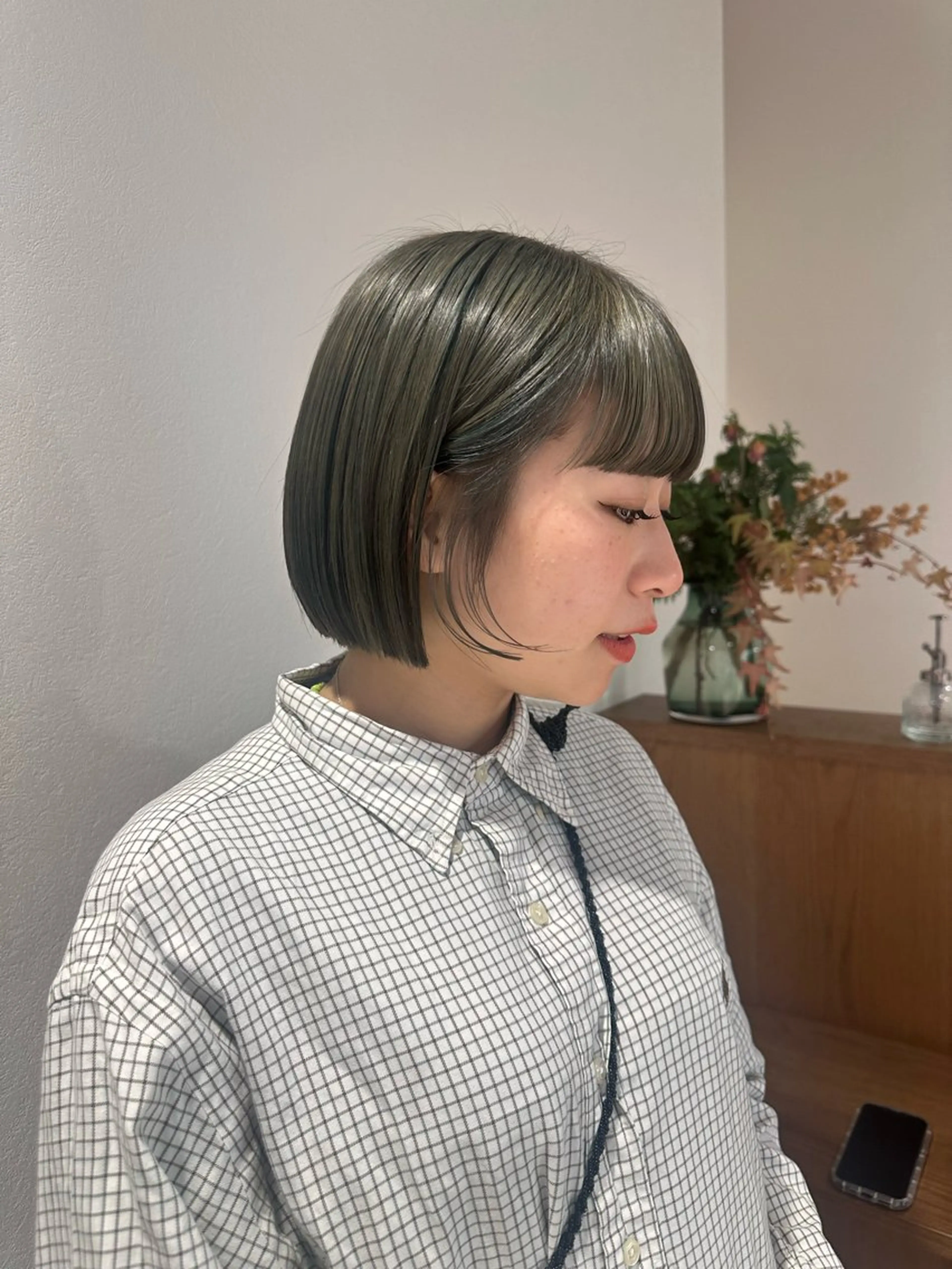 ショート カラー ボブ カット ヘアカラー トリートメント Liru:smart salon/茅ヶ崎のヘアスタイル