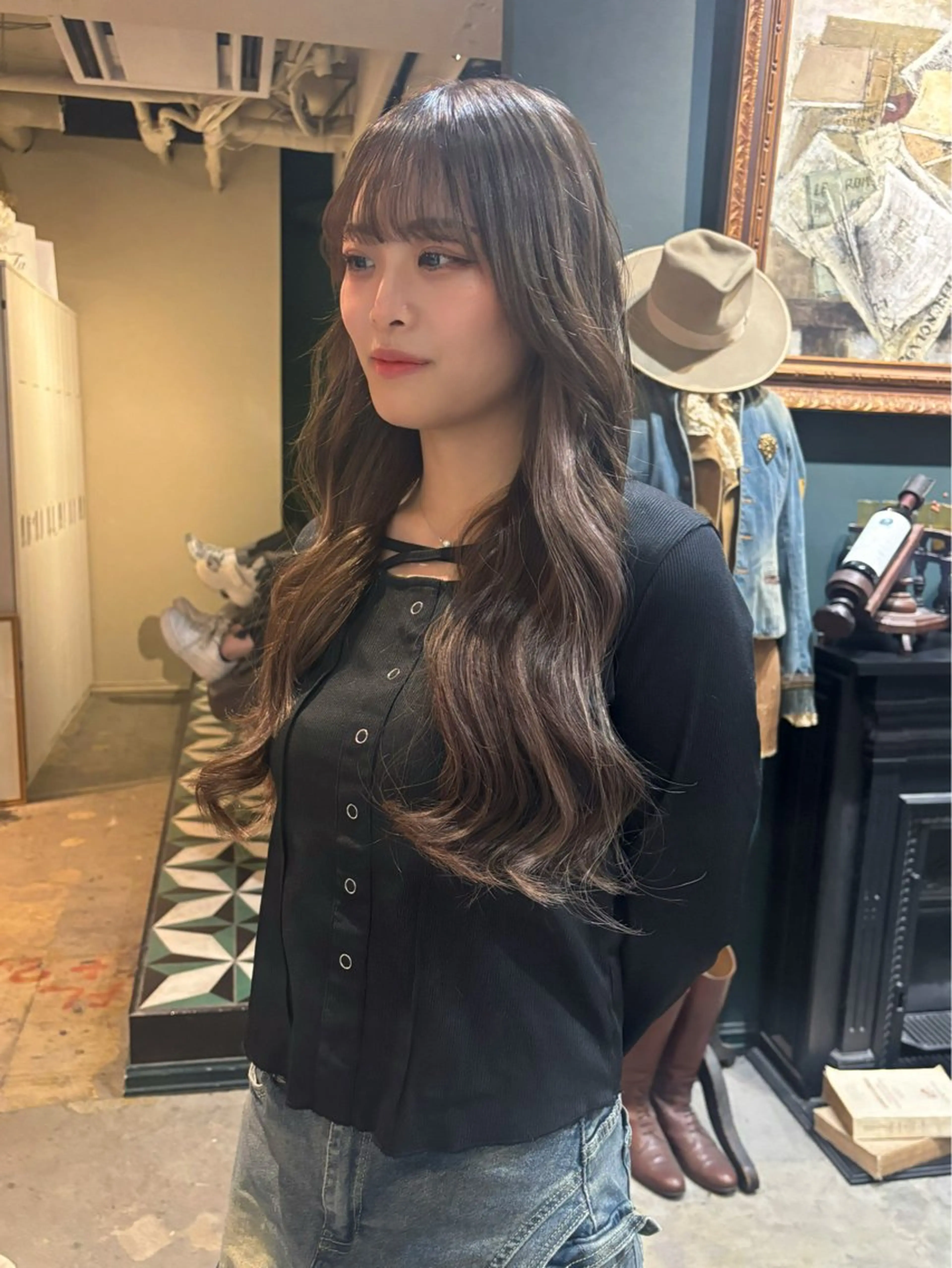 ロング カラー カット ヘアカラー エクステ ブリーチ/エクステ はしもと　そな🫧のヘアスタイル