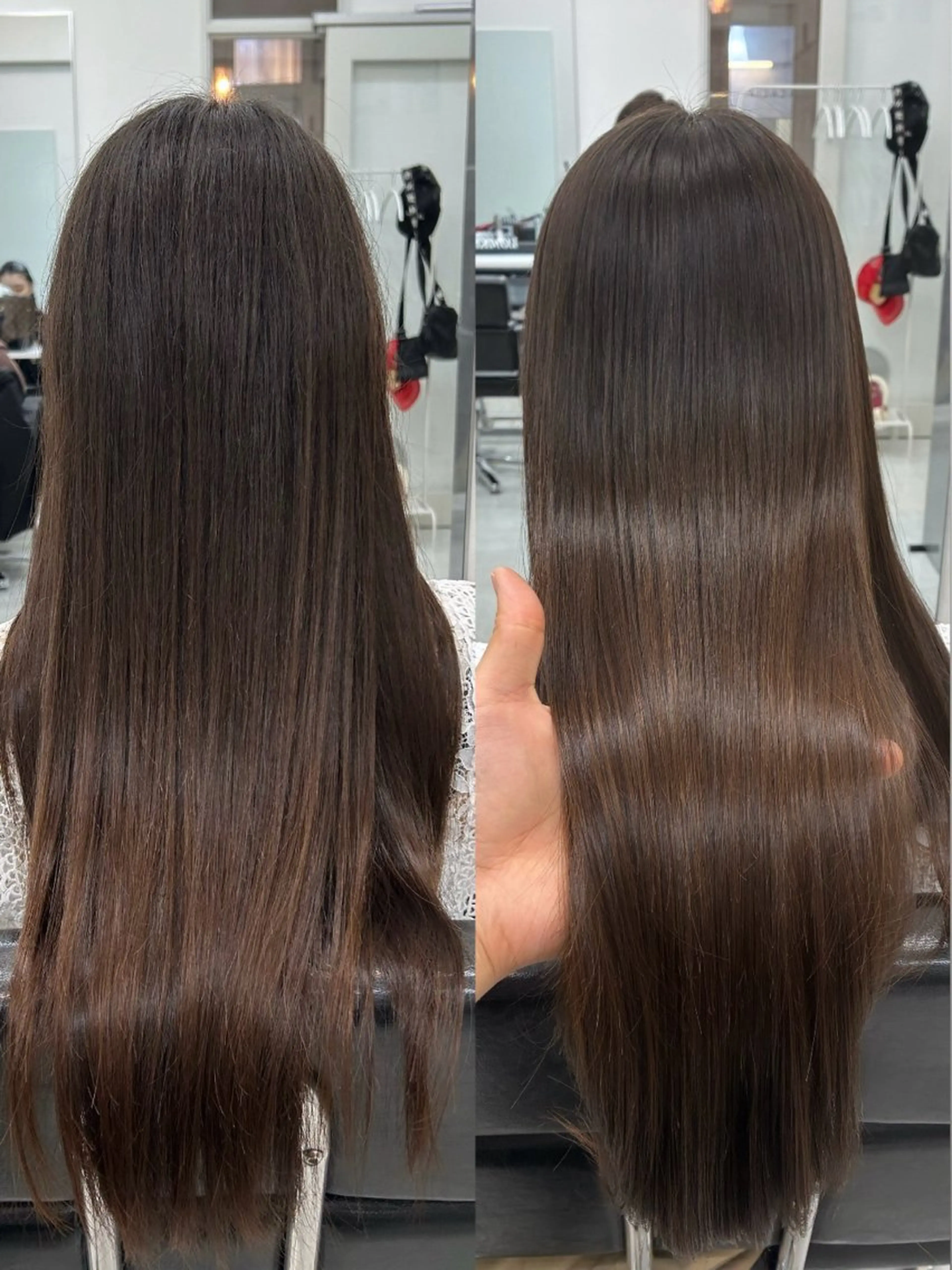 ロング 縮毛矯正 トリートメント LOMKH所属・シールエクステ/ レイヤーカット/達也のヘアスタイル