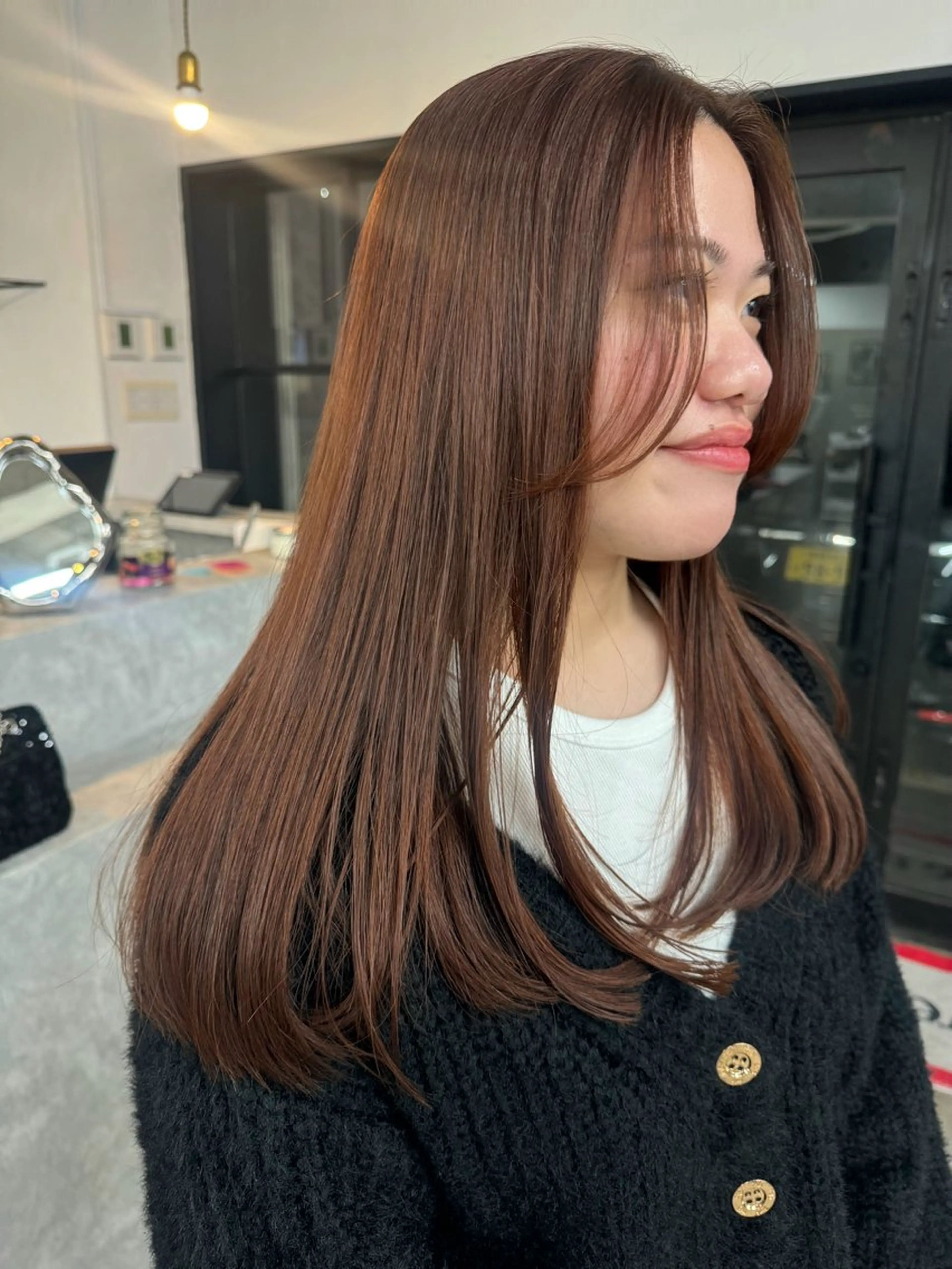 セミロング ヘアカラー トリートメント miloc🫧 MOMOYOのヘアスタイル