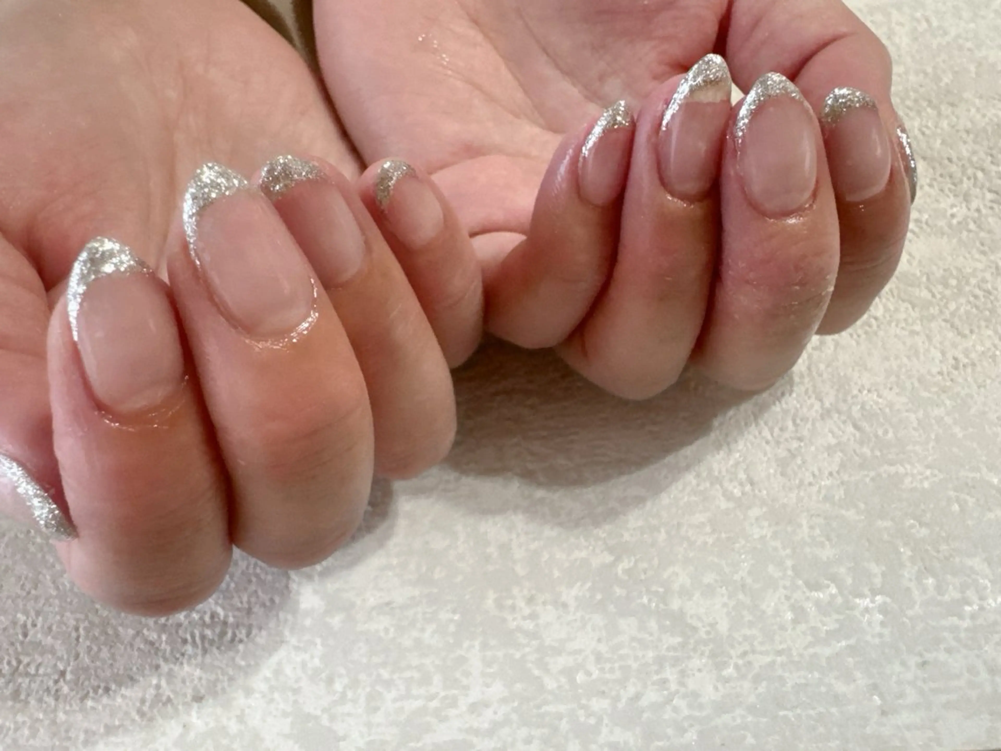 ネイル オーロラネイル フットネイル フレンチネイル ジェルネイル キラキラネイル kikinail 溝の口のネイルデザイン