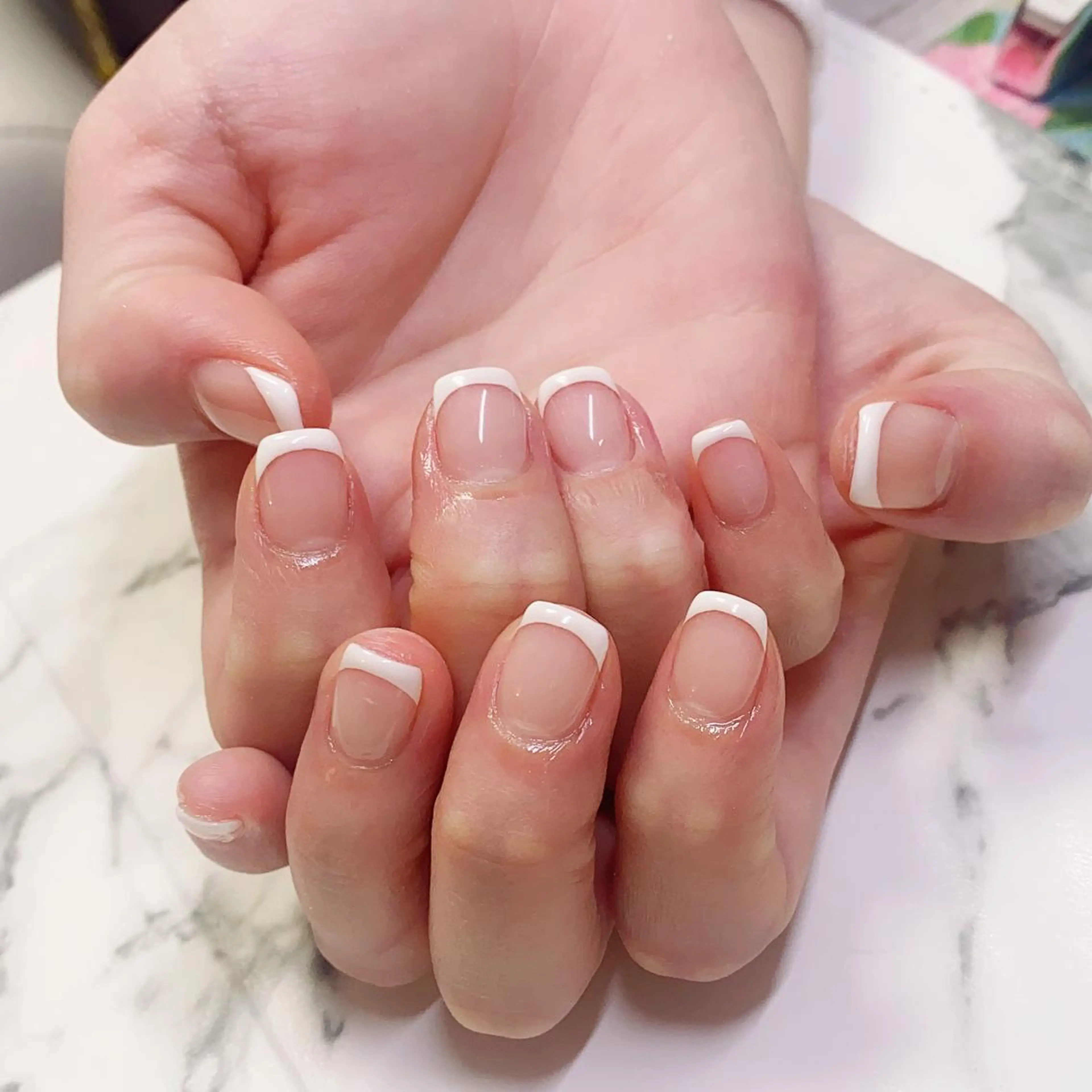 ロング カラー ネイル クリアネイル フレンチネイル ラメ(グリッター) Q Free nailsのネイルデザイン