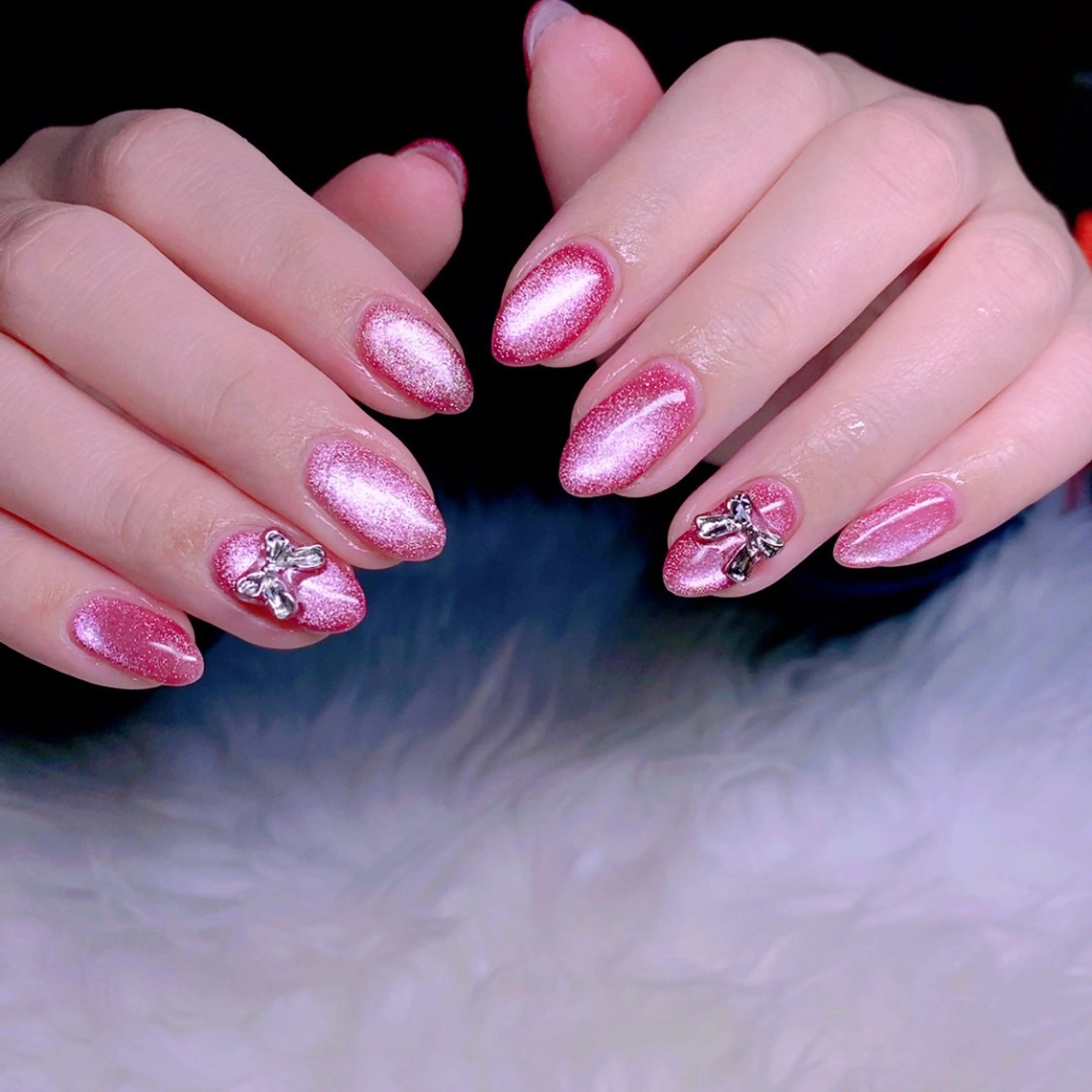 ネイル マグネットネイル ピンク シンプルネイル ハンドネイル Nail Yunaのネイルデザイン