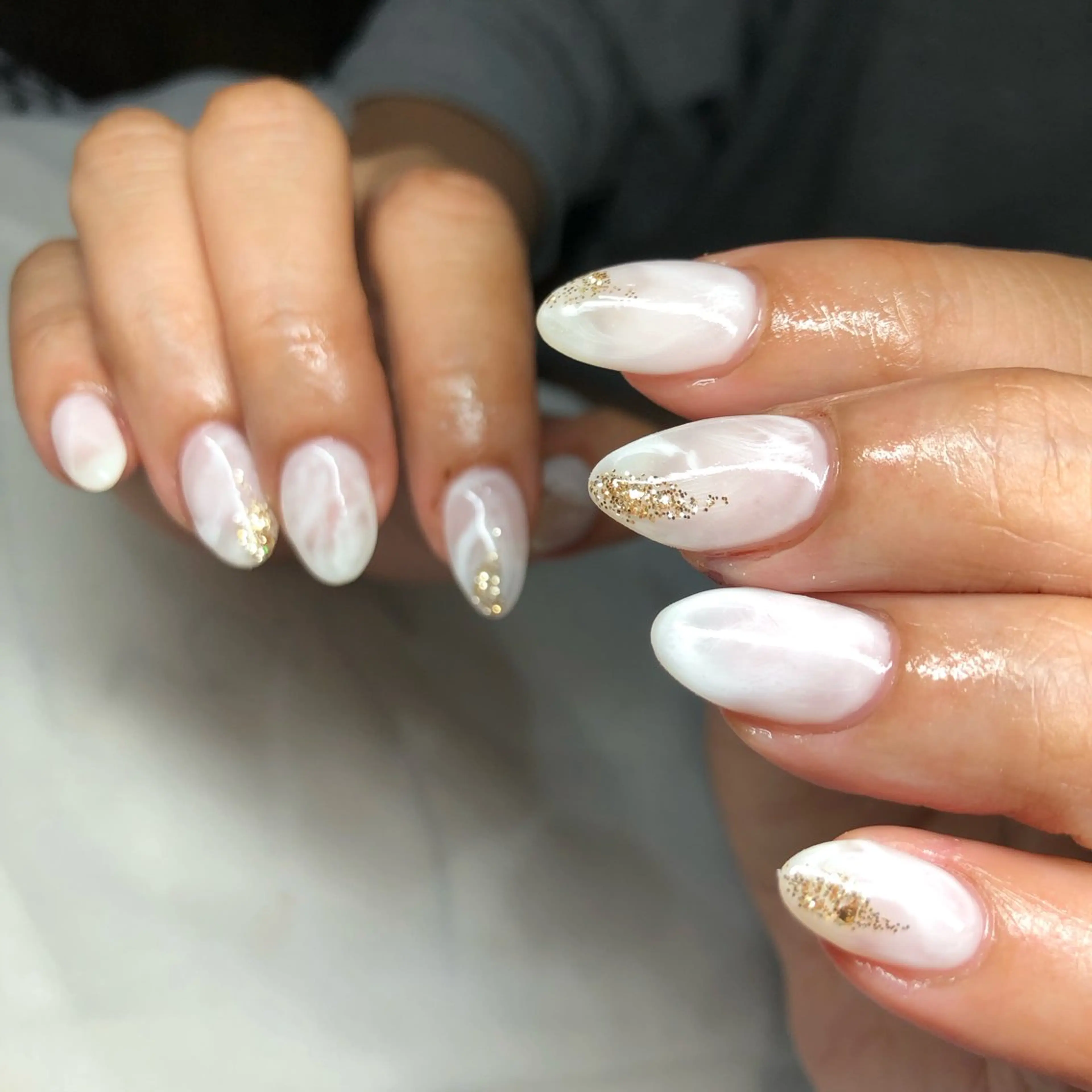 ネイル 長さ出し フレンチネイル ジェルネイル グラデーション マグネットネイル ハンドネイル Gracias. rieのネイルデザイン