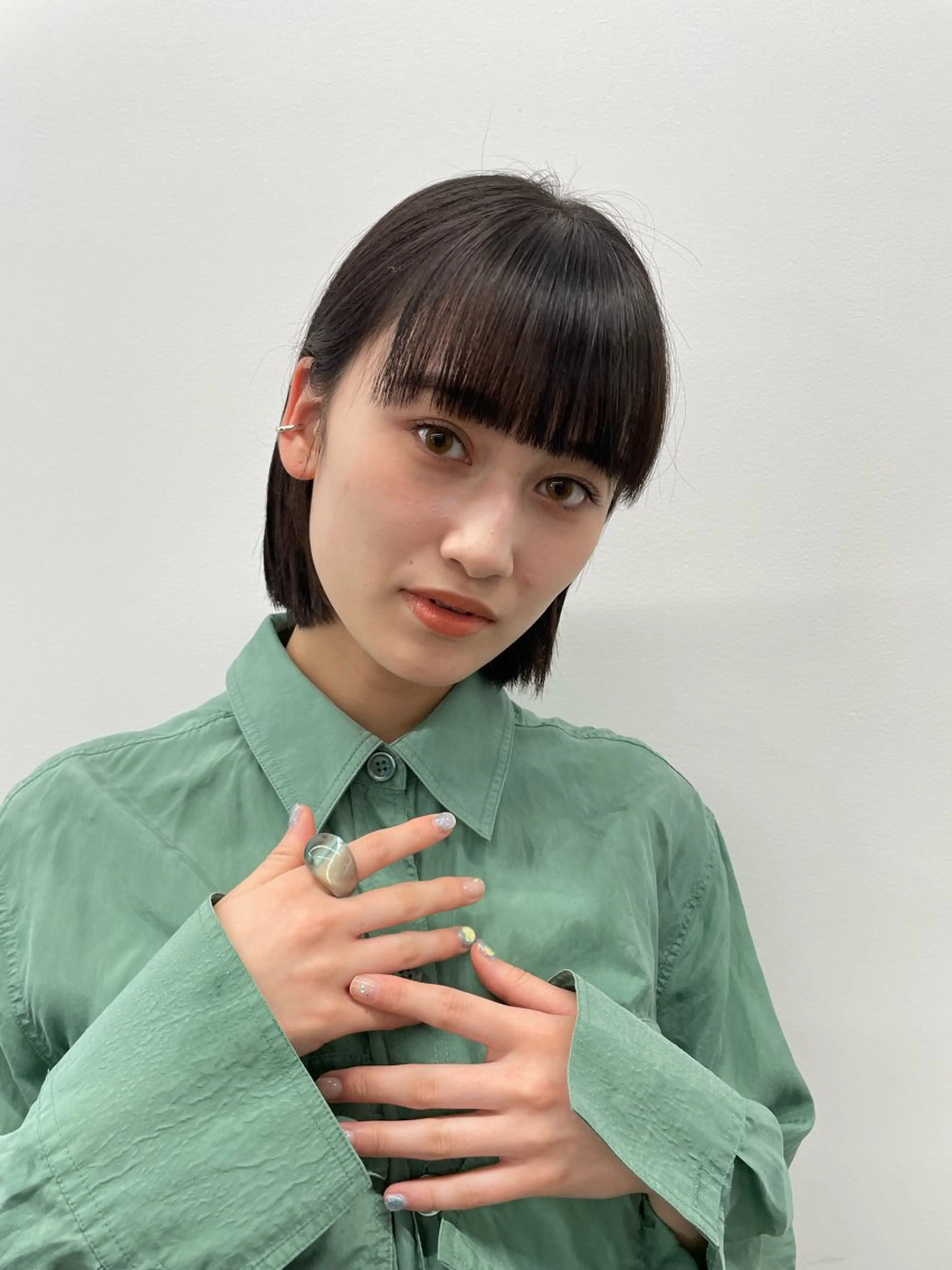 ミディアム カラー 透明感カラー ボブ ボブ/ミディアム 親しみやすさ/さくらのヘアスタイル