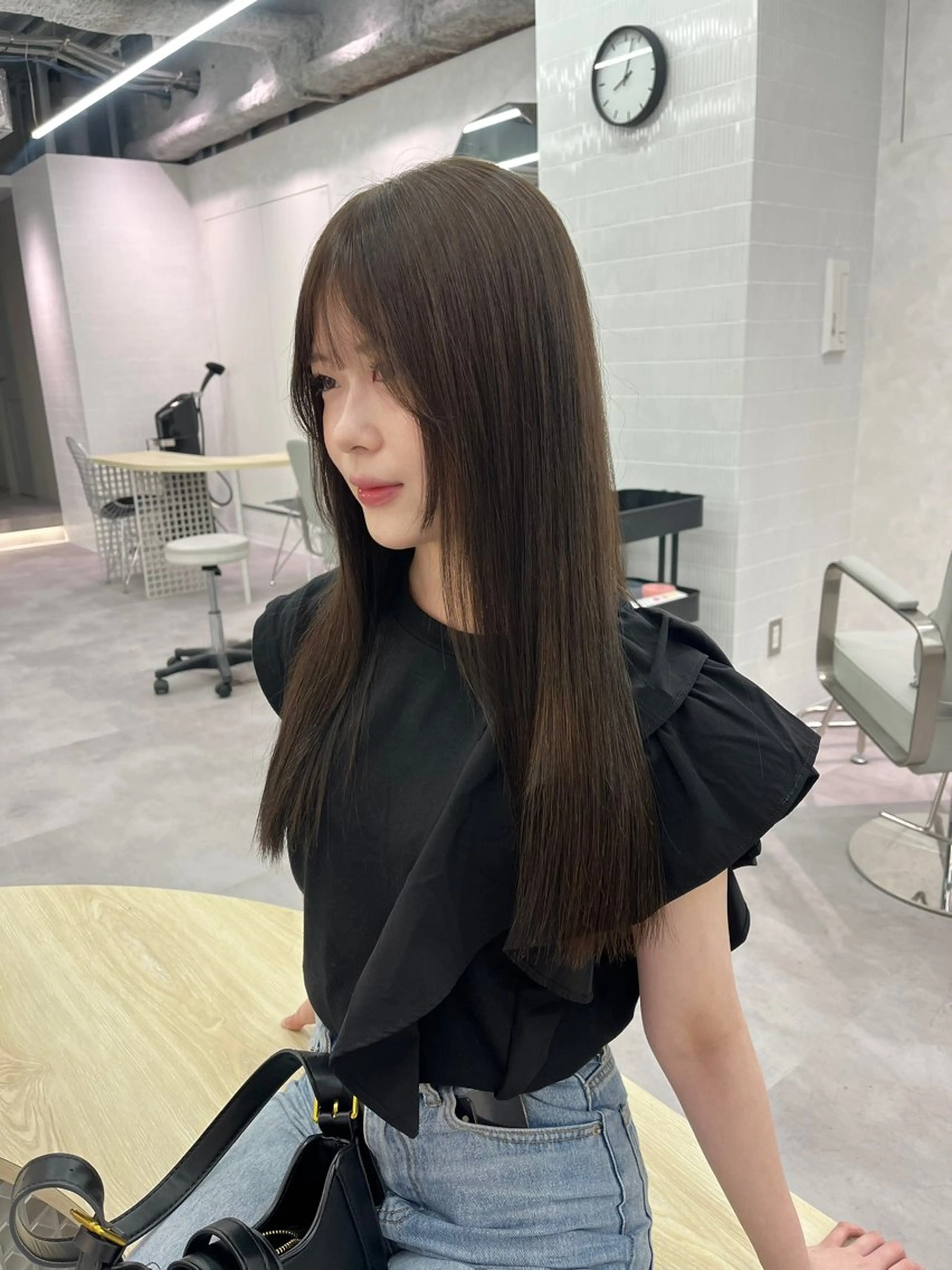 ロング カラー カット ヘアカラー トリートメント mizuho🐈⬛ 艶髪¦ダークトーンのヘアスタイル