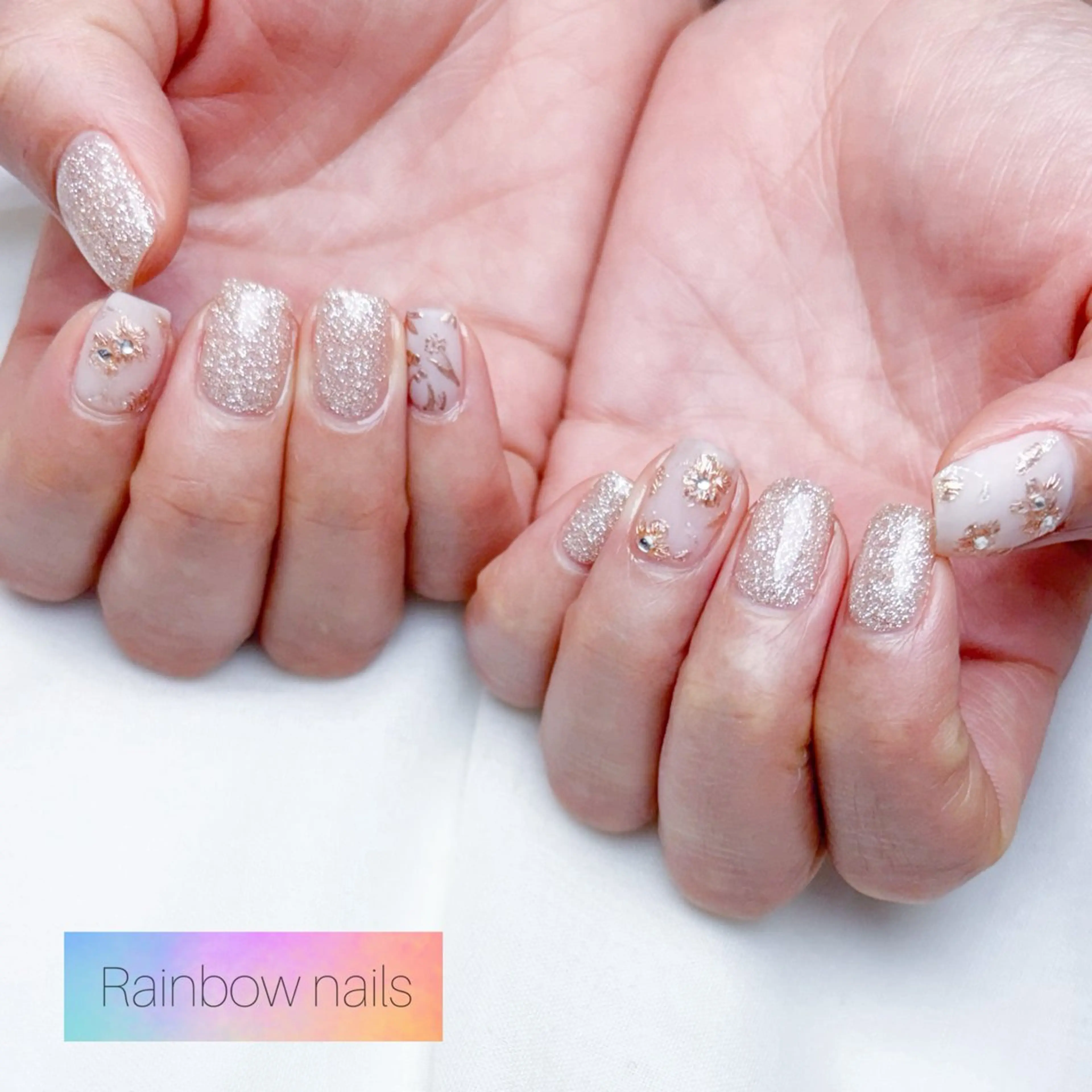 ネイル ハンドネイル Rainbow nailsくろちゃんのネイルデザイン