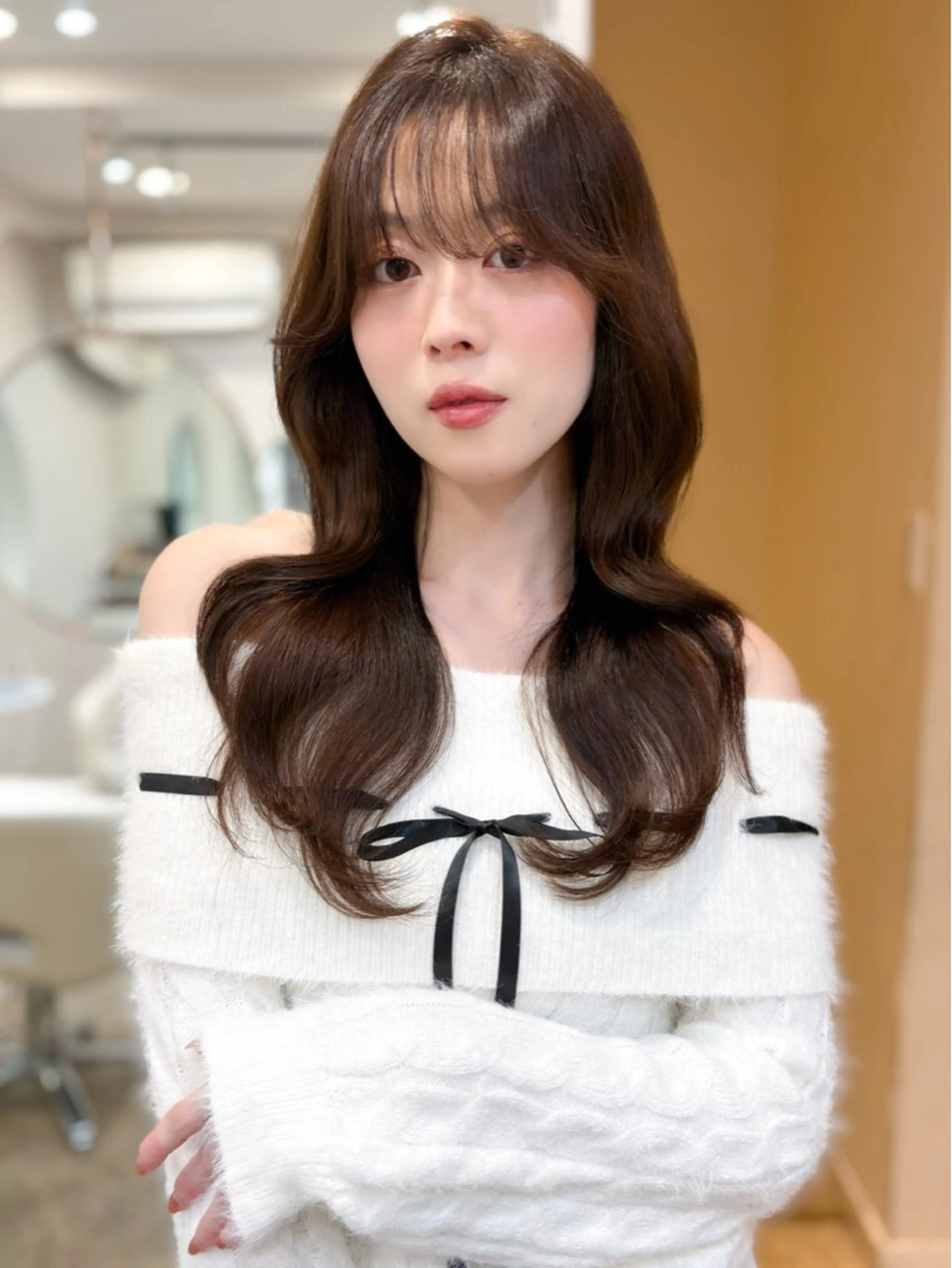 ロング カラー カット ヘアカラー miku🧸 ／韓国艶髪のヘアスタイル