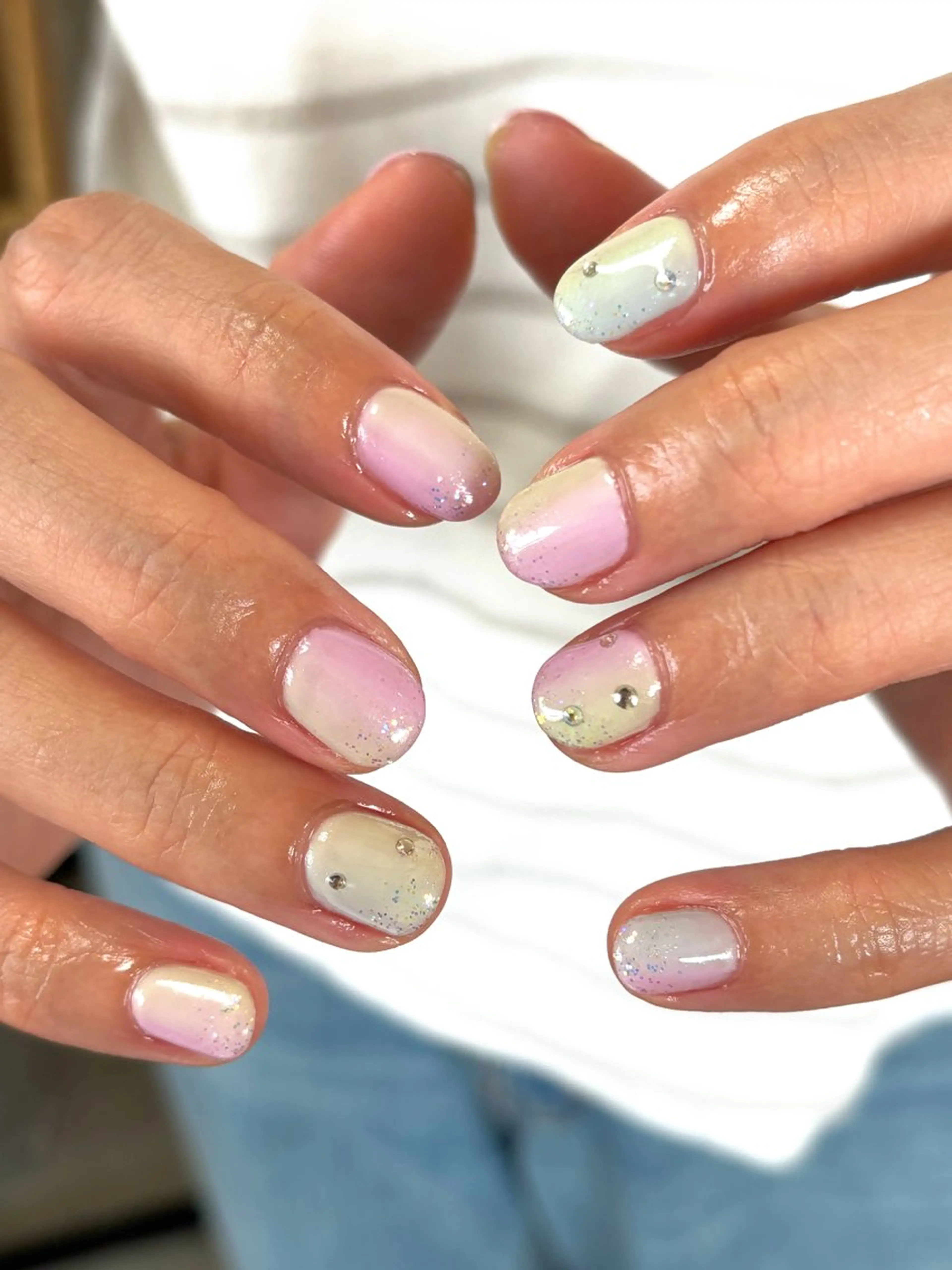 ネイル グラデーション キラキラネイル ニュアンスネイル オフィスネイル ワンカラーネイル ハンドネイル tamu nail 金町のネイルデザイン