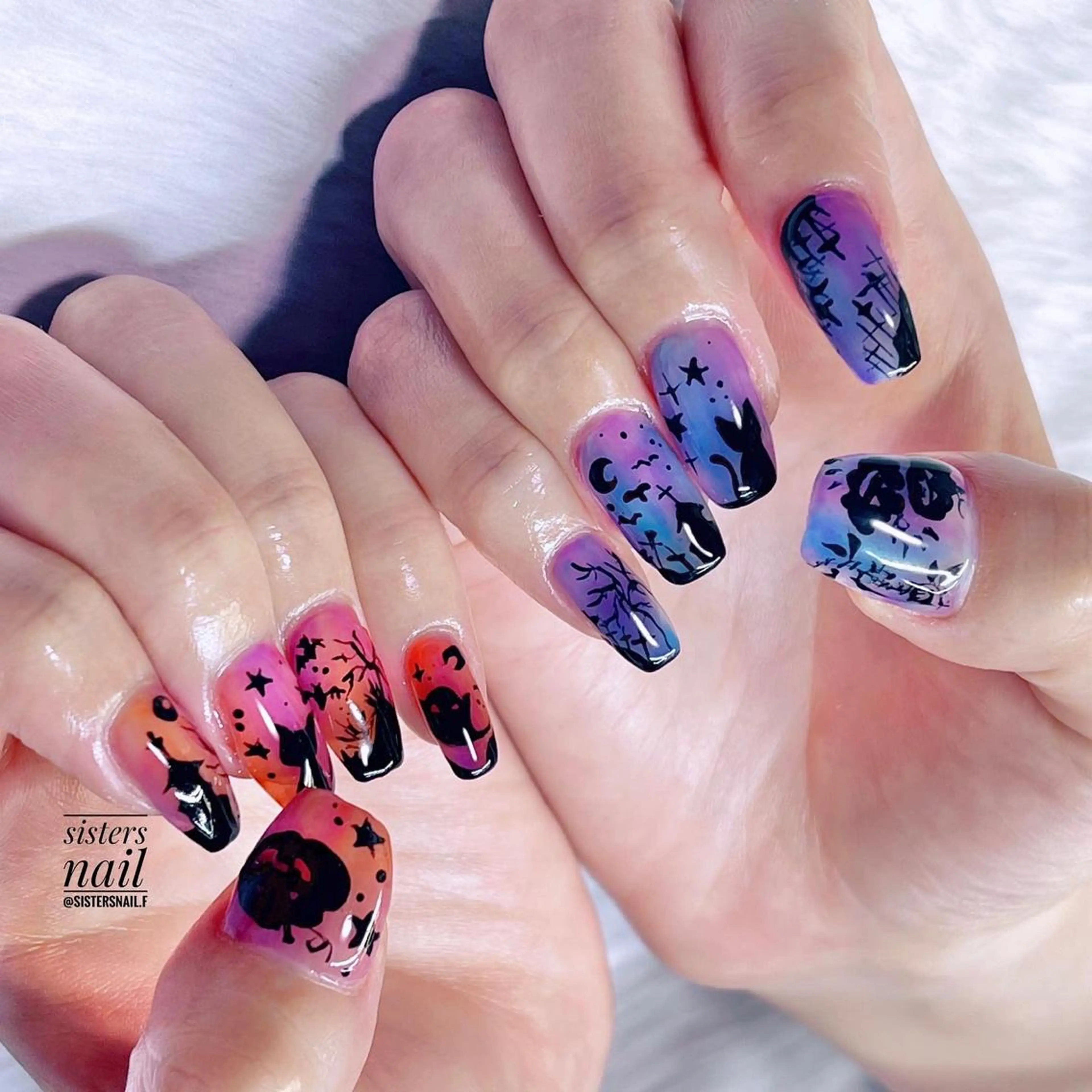 ネイル アートネイル ジェルネイル ハロウィン sisters nail.fのネイルデザイン