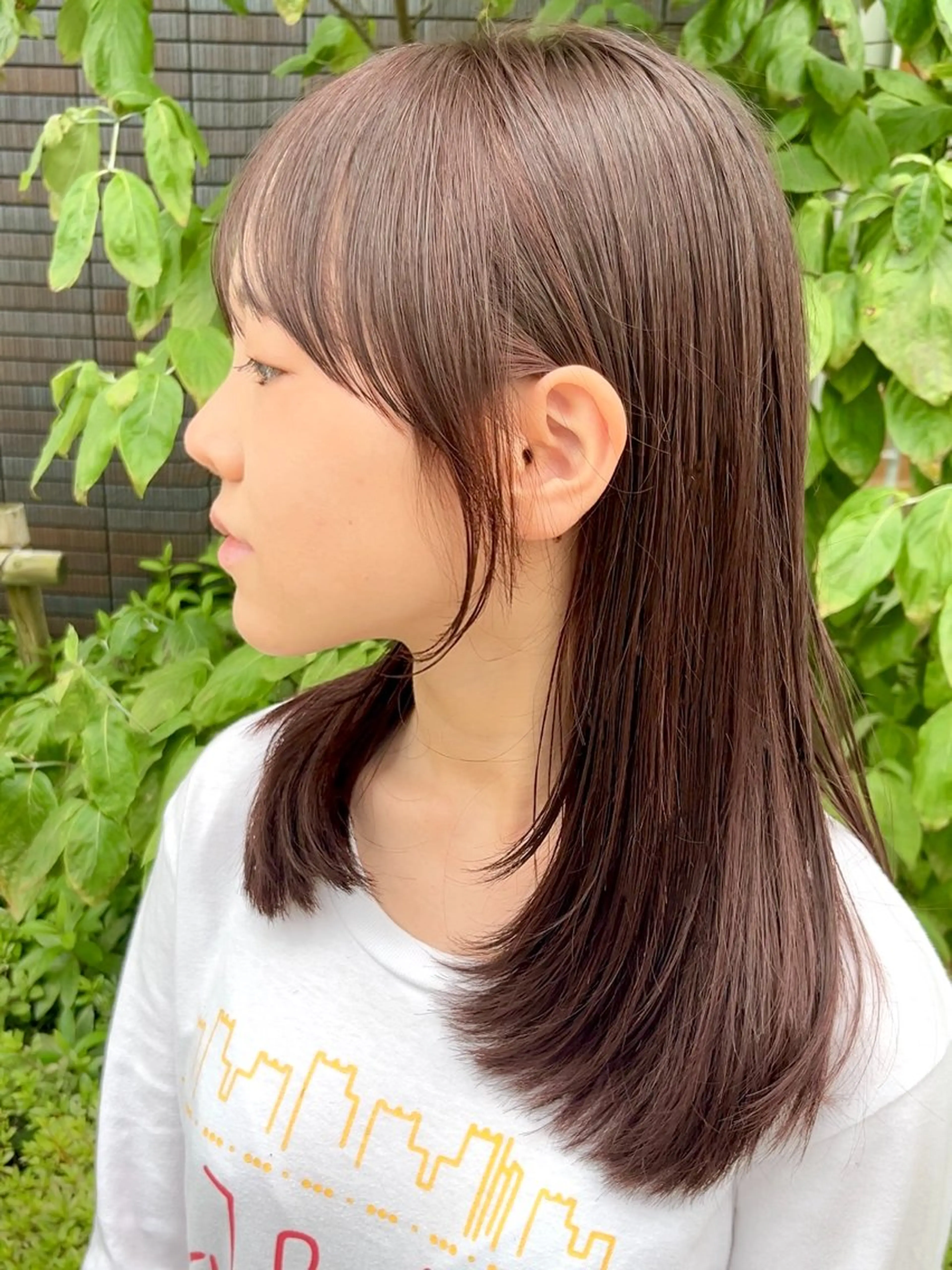 ミディアム カラー ベージュカラー ブリーチ ダブルカラー グレージュ ハイトーンカラー カット ヘアカラー VIEW EHIME 齋藤  あつきのヘアスタイル