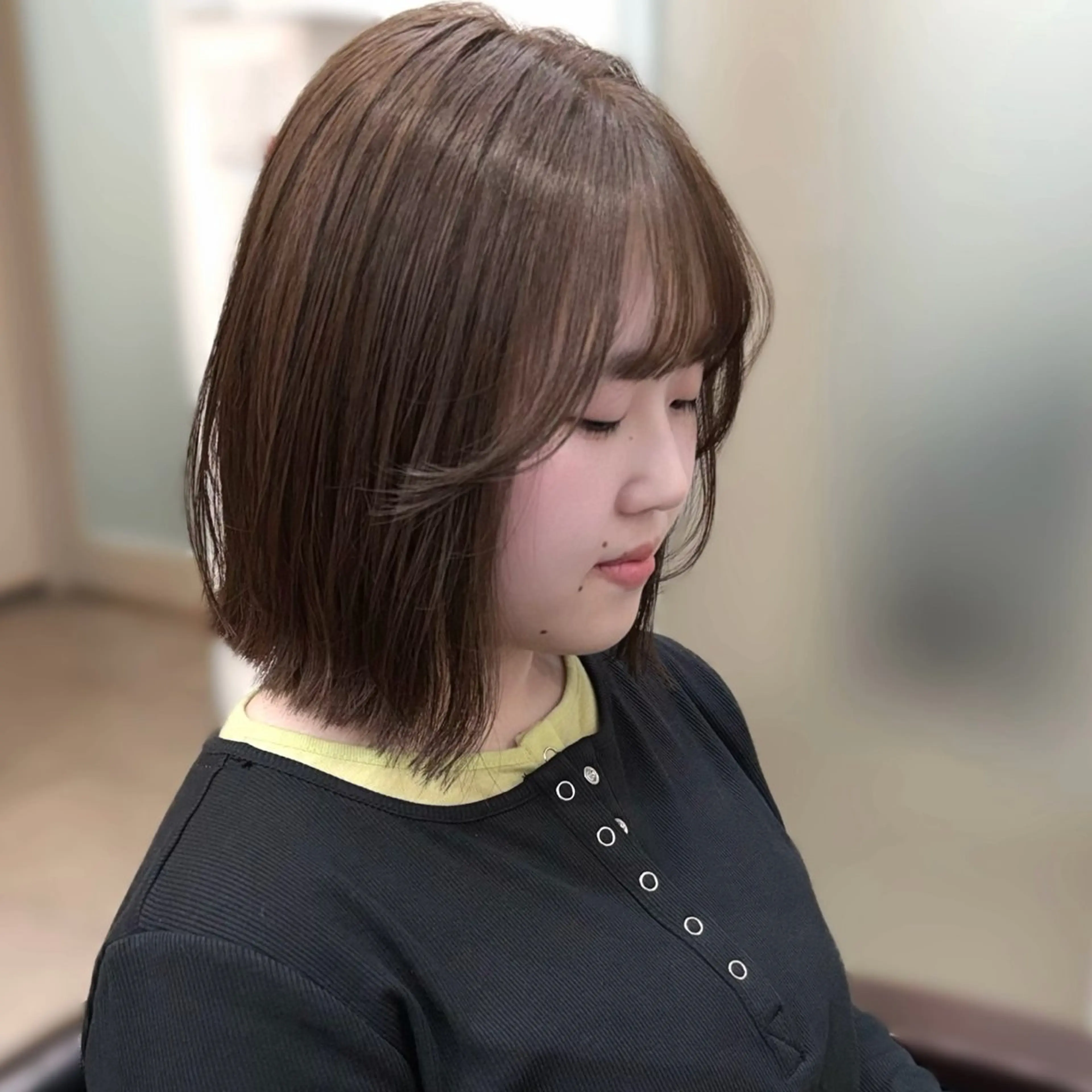 ショート カット ヘアカラー トリートメント たぴ。ぱつっとボブ/ つや髪🍒髪質改善のヘアスタイル