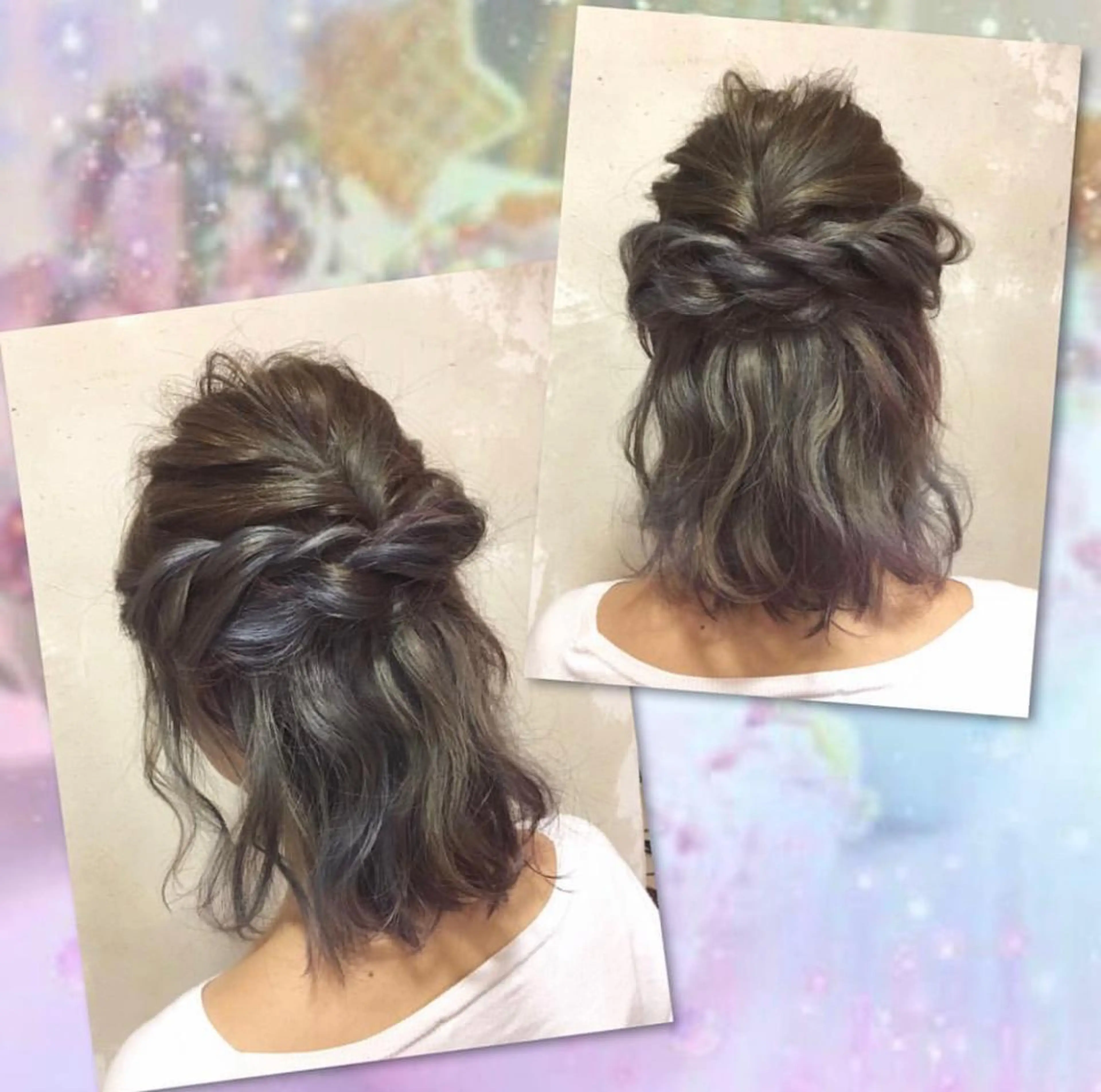 ショート カラー ヘアアレンジ ハーフアップ カット ヘアカラー トリートメント 森 早希絵のヘアスタイル