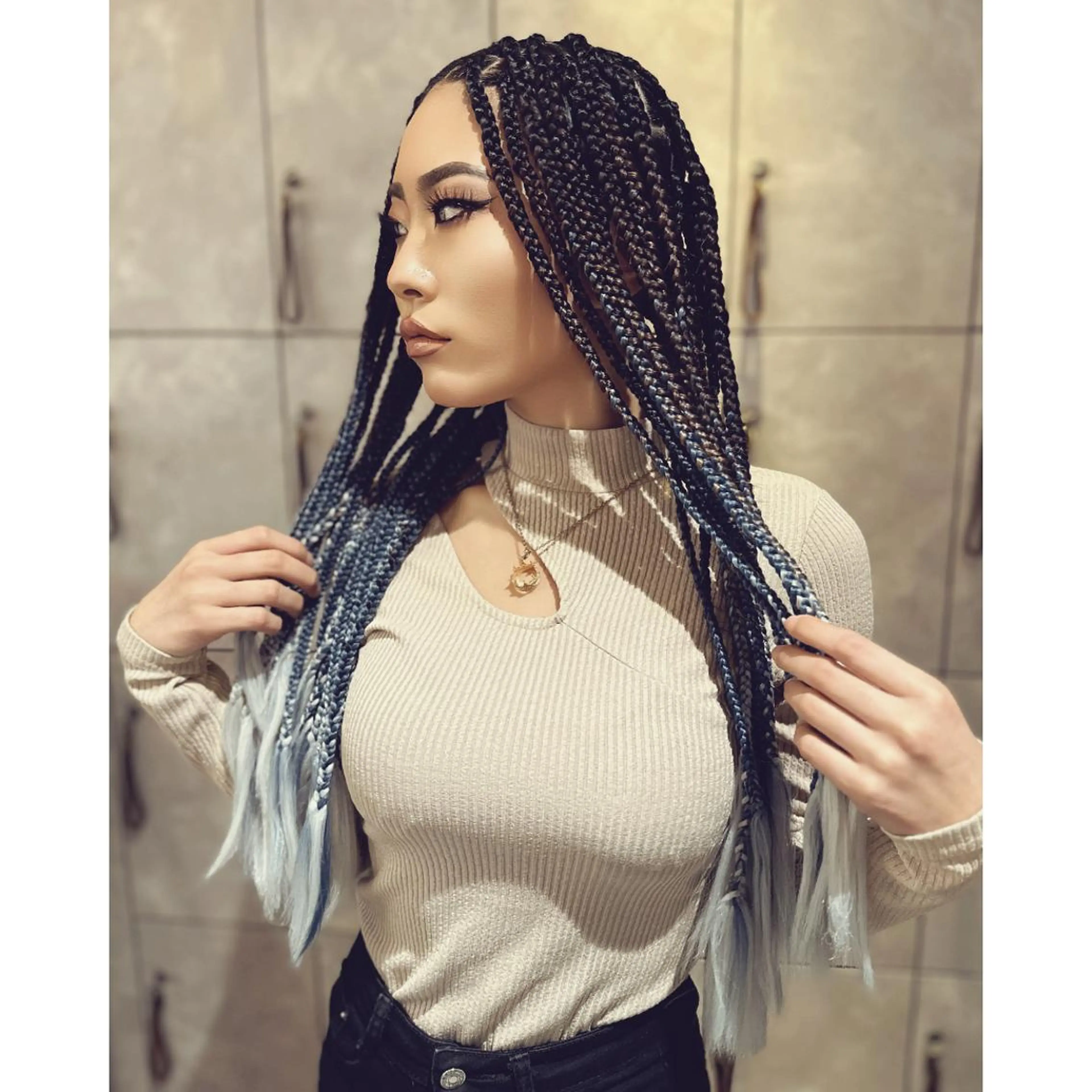 メンズ キッズ 子どものヘアアレンジ エクステ ヘアセット BRAIDS💎愛子 大人ハイライト💎のヘアスタイル