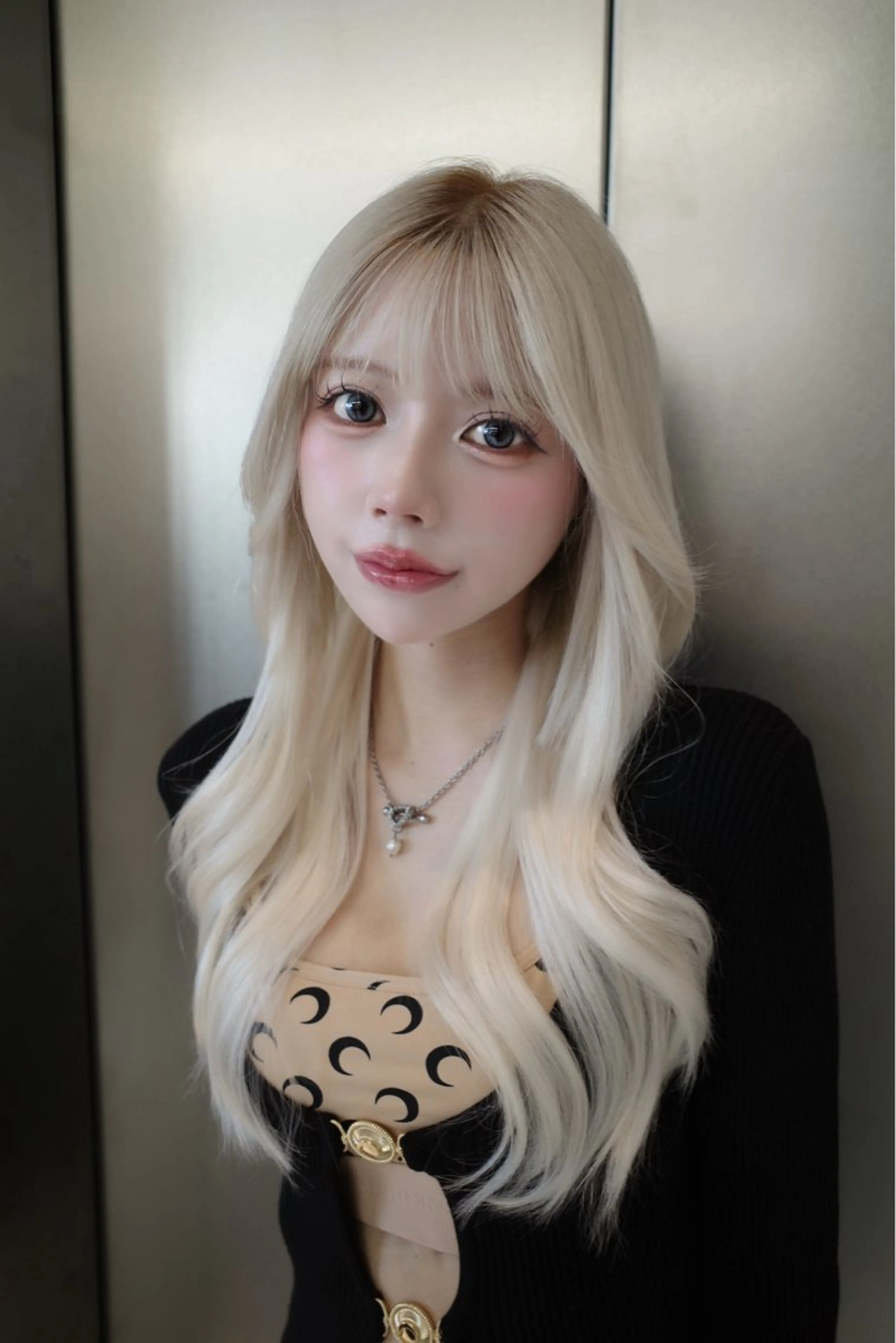 ミディアム カラー ブリーチ ボブ 韓国風ヘア レイヤーカット トリートメント ヘアカラー rina／ベージュ ワンホン/韓国ヘアのヘアスタイル