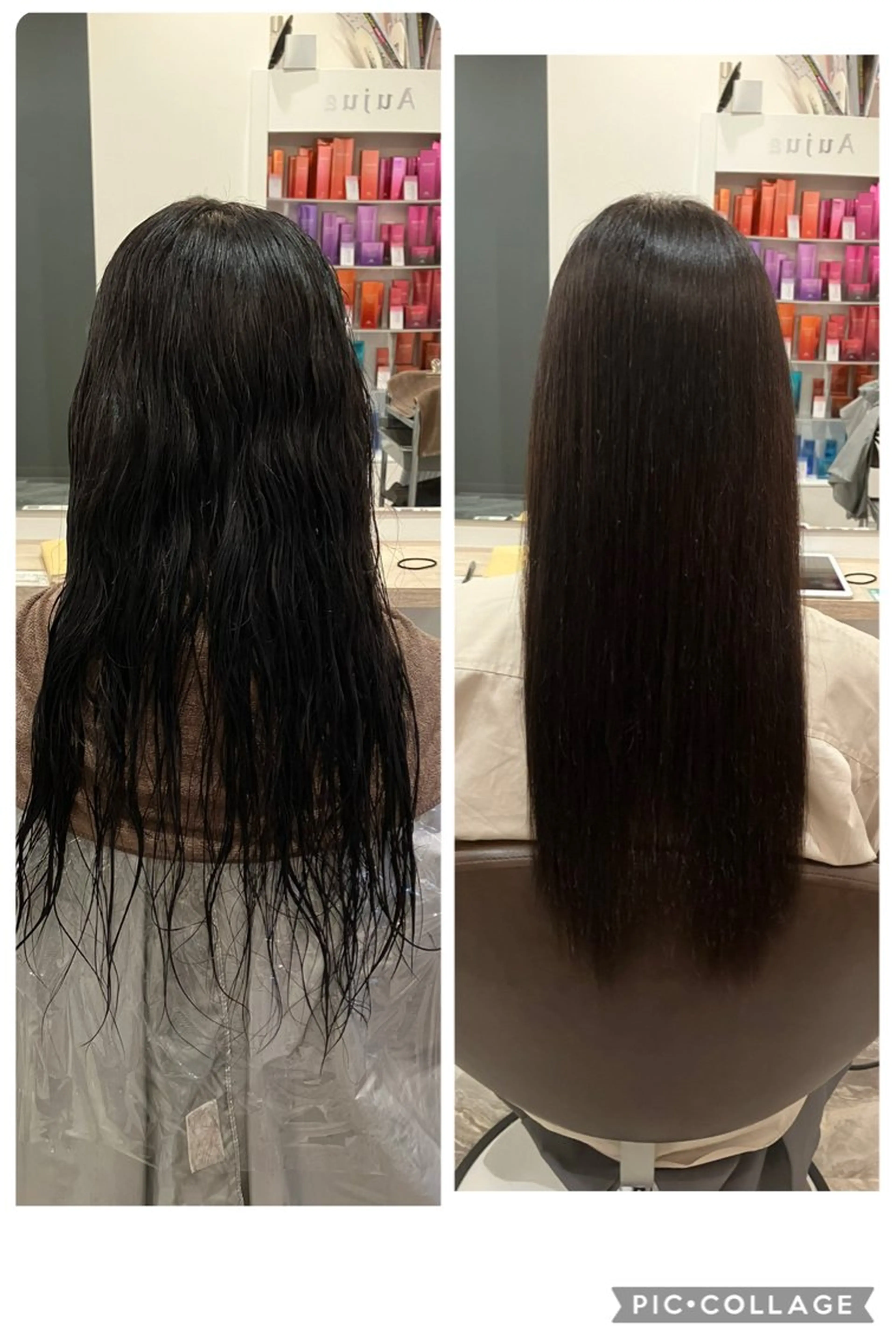 セミロング パーマ 髪質改善 縮毛矯正 カット 縮毛矯正 ブリーチ&ストレート 長谷川勇人のヘアスタイル