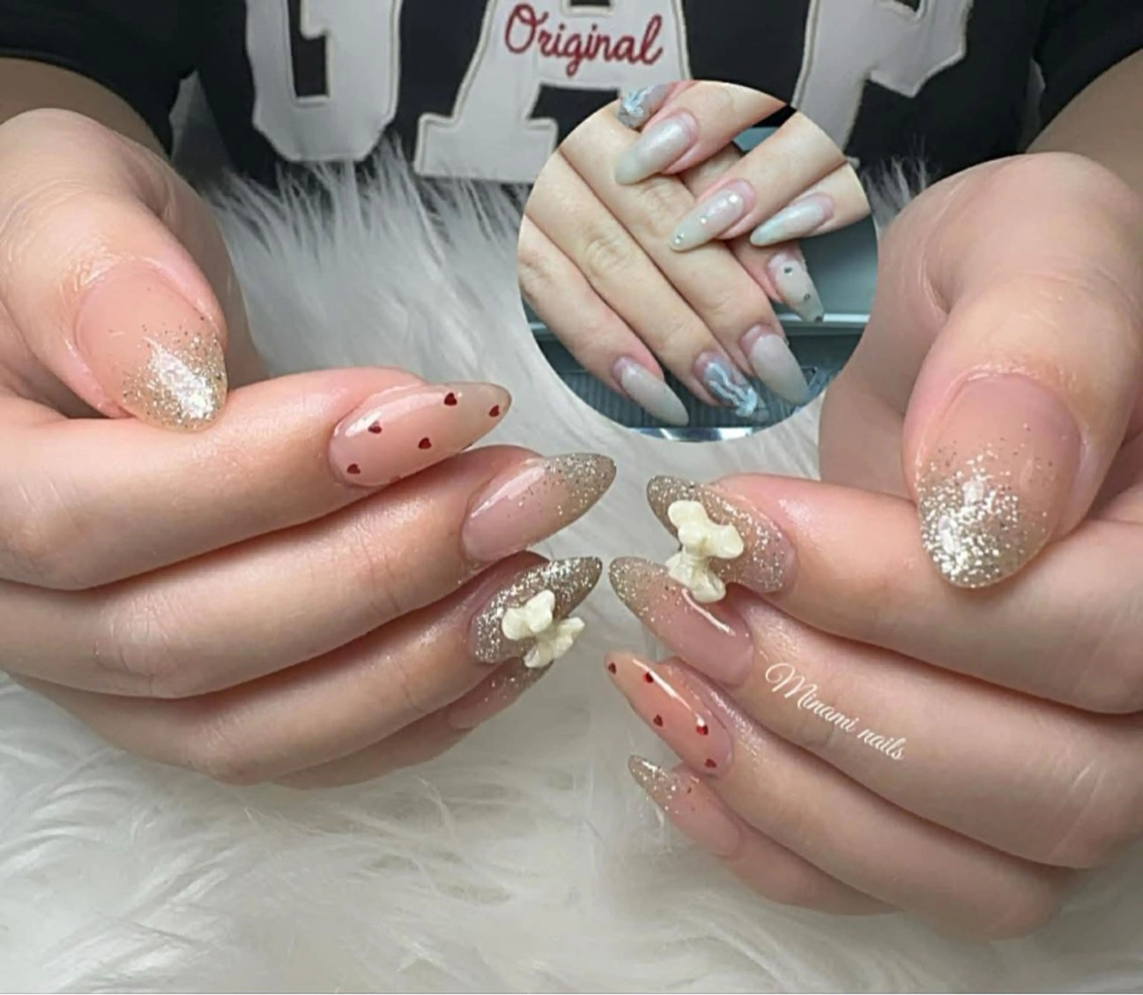 ネイル アートネイル オーロラネイル ガーリー キラキラネイル 韓国ネイル ハンドネイル Minami Nailsのネイルデザイン