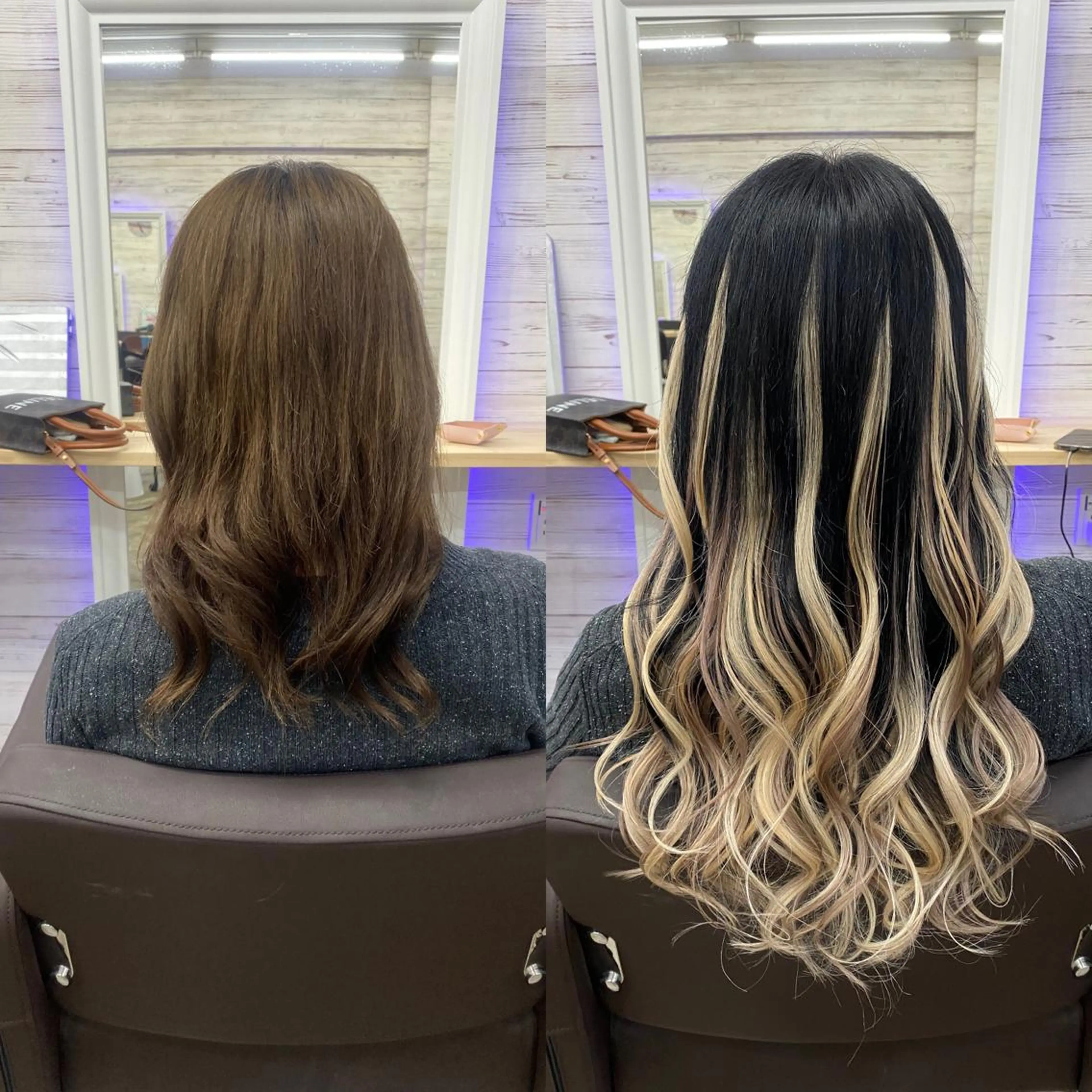ミディアム カラー ヘアアレンジ アイブロウ ショートボブ 編み込みエクステ シールエクステ ミディアムパーマ バレイヤージュ LAVENDIA 初音のヘアスタイル
