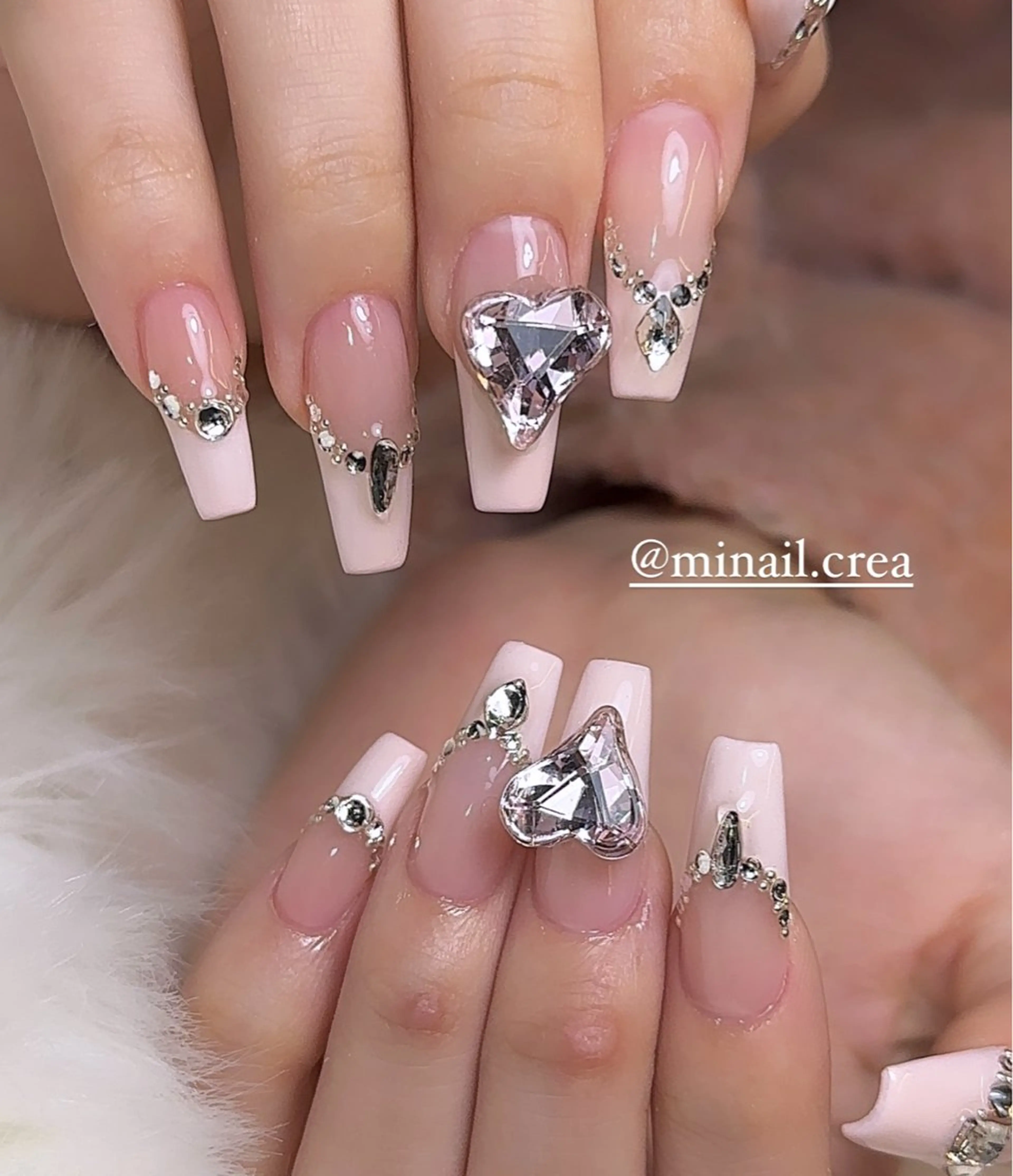 ネイル フレンチネイル ジェルネイル キラキラネイル ロングネイル ワンカラーネイル ハンドネイル CRéA　-private nailsalon-所属・CReA nailのネイルデザイン