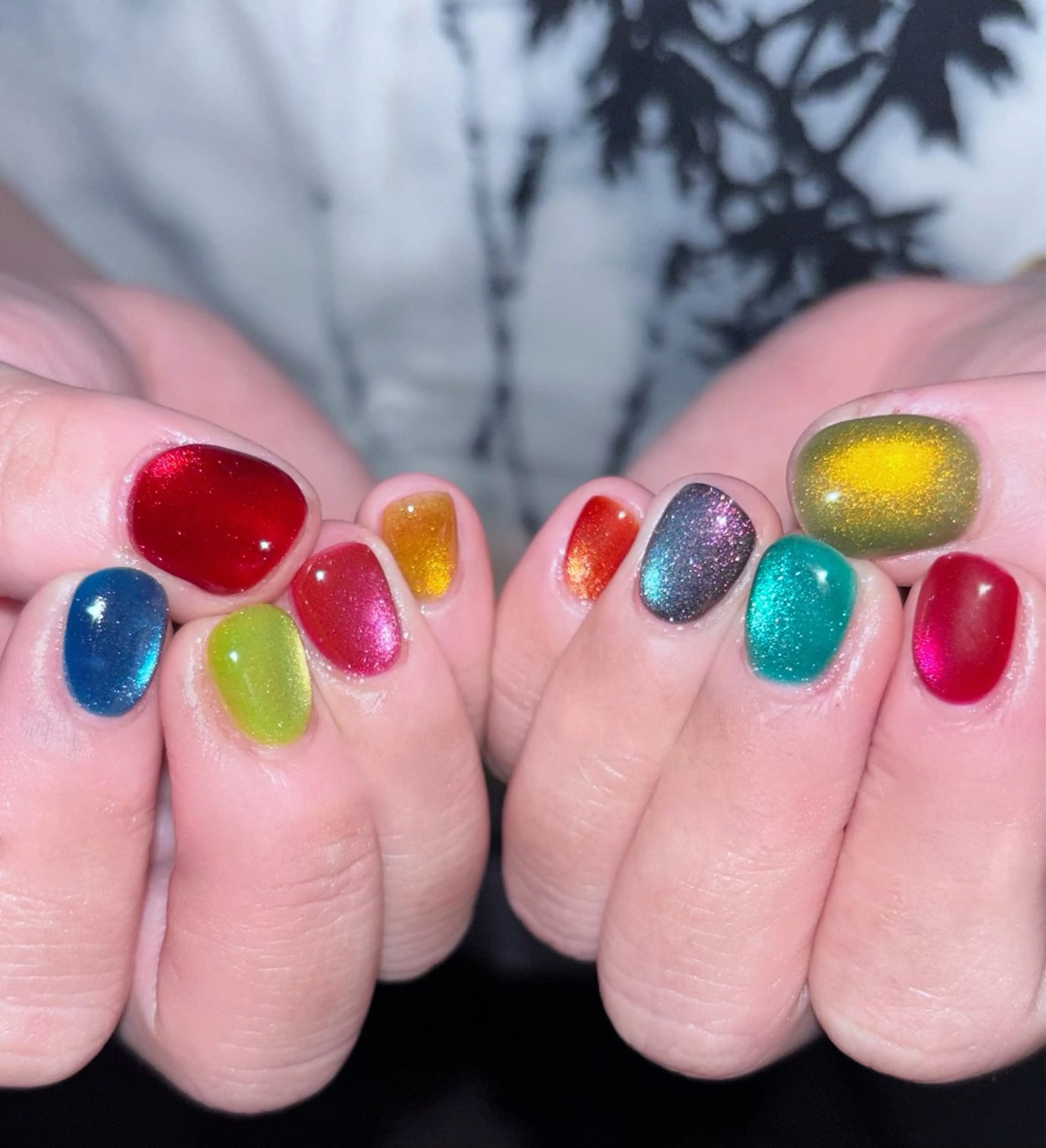 ネイル マグネットネイル 銀河屋 の猫のネイルデザイン