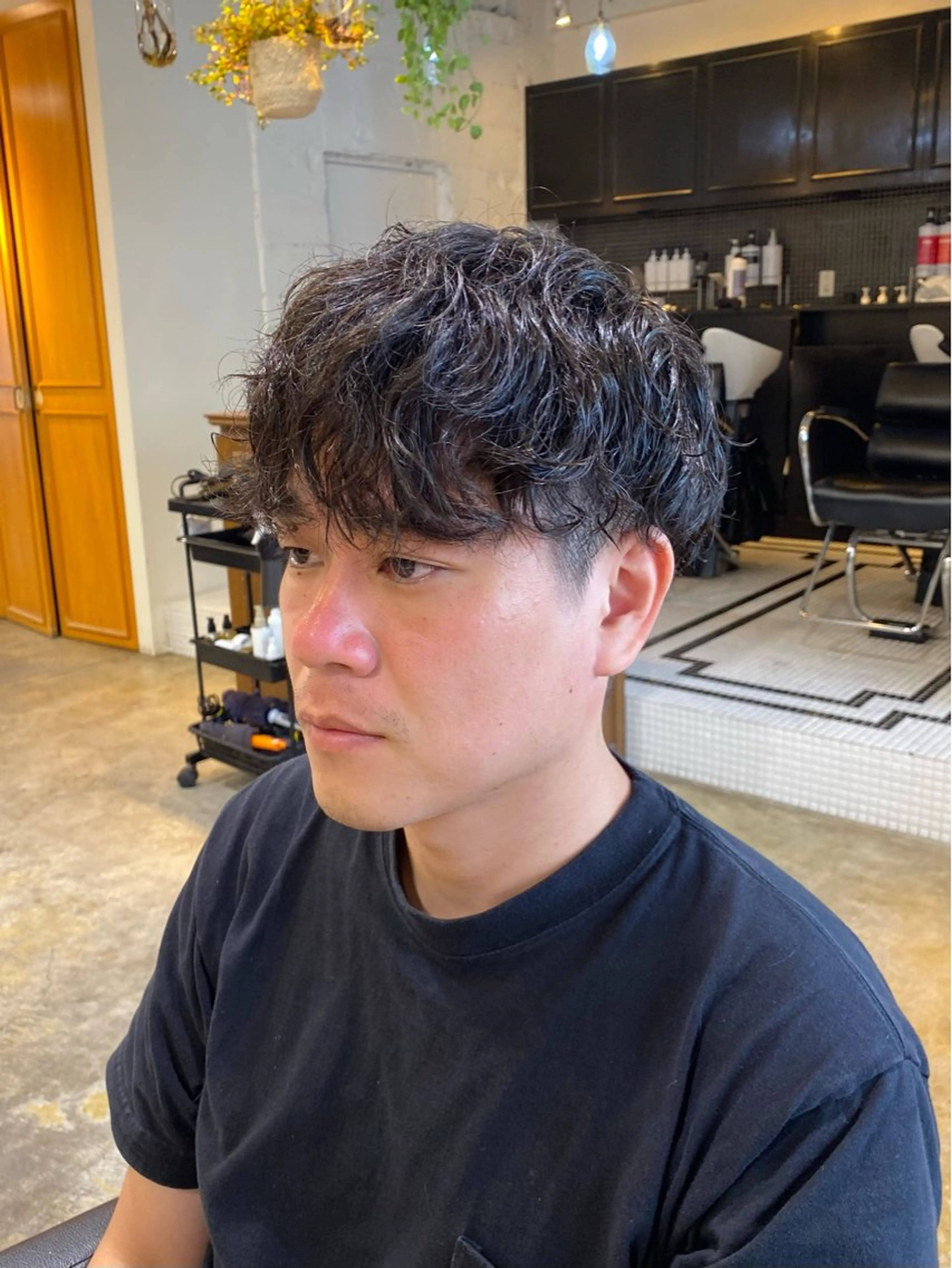 ショート パーマ メンズ カット パーマ トリートメント レイヤーボブ/ 艶カラー/サナ🌼のヘアスタイル