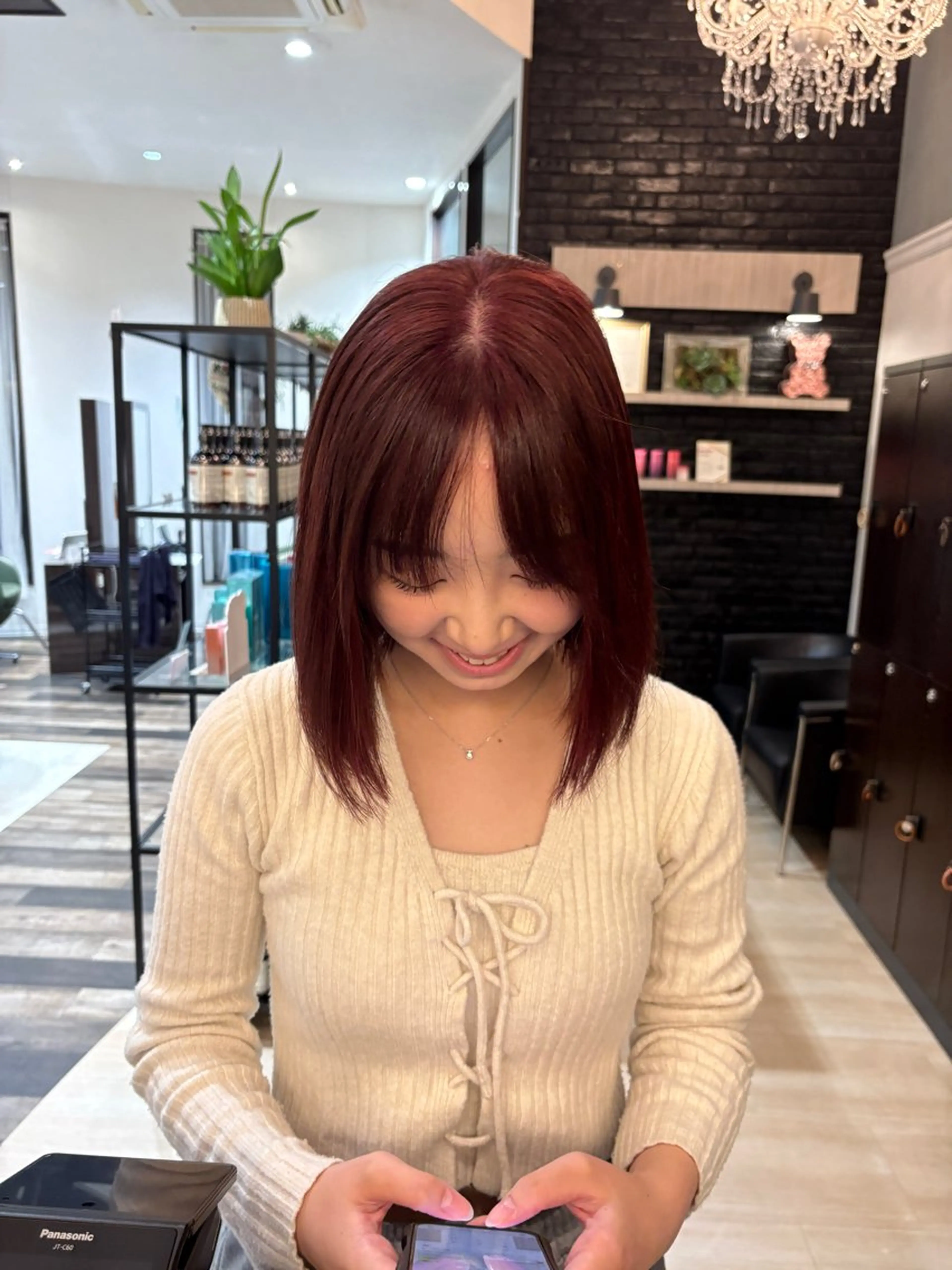 ミディアム カラー AKIHO 暖色カラーのヘアスタイル