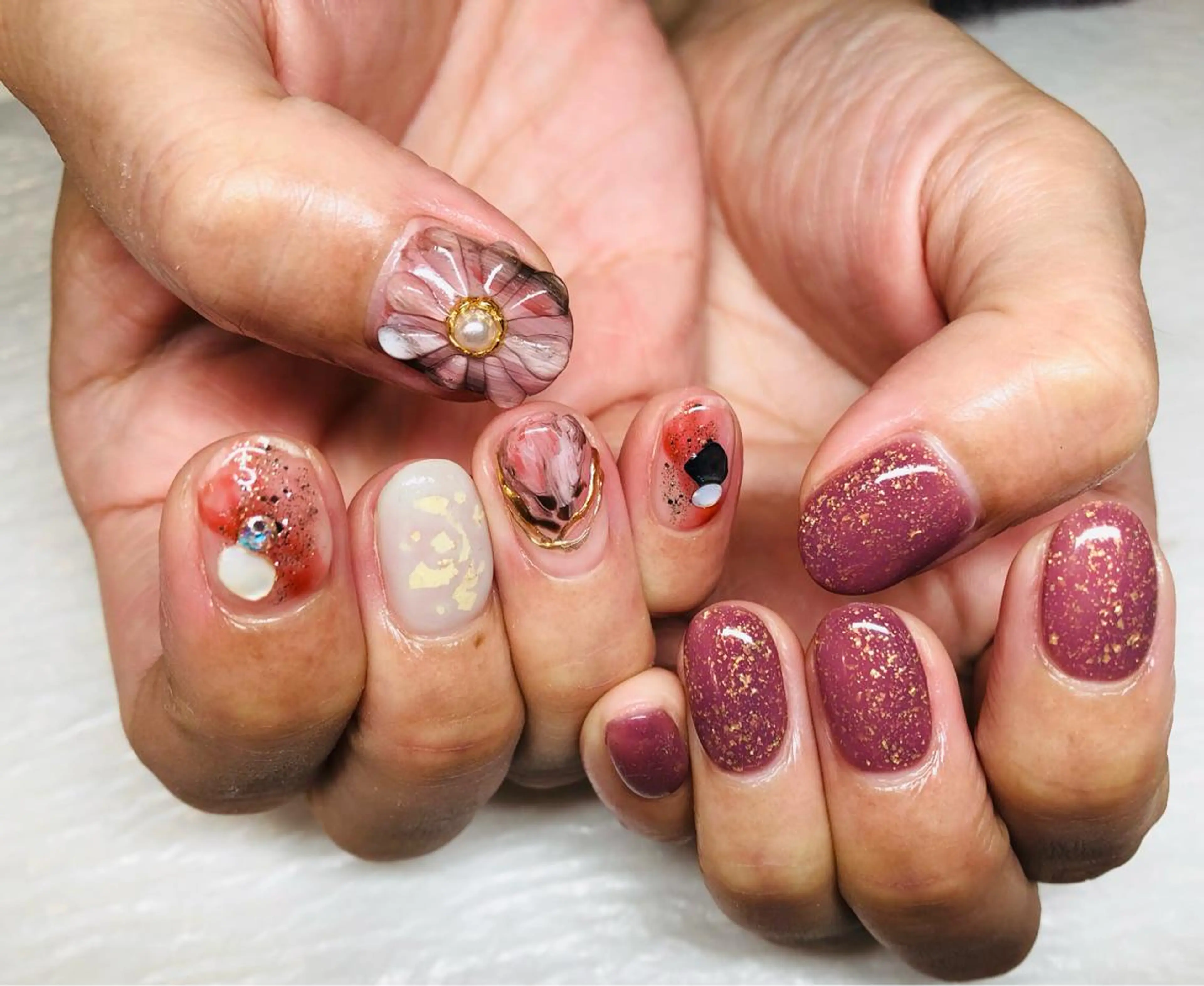 ネイル ニュアンスネイル いちじゅう あおいのネイルデザイン