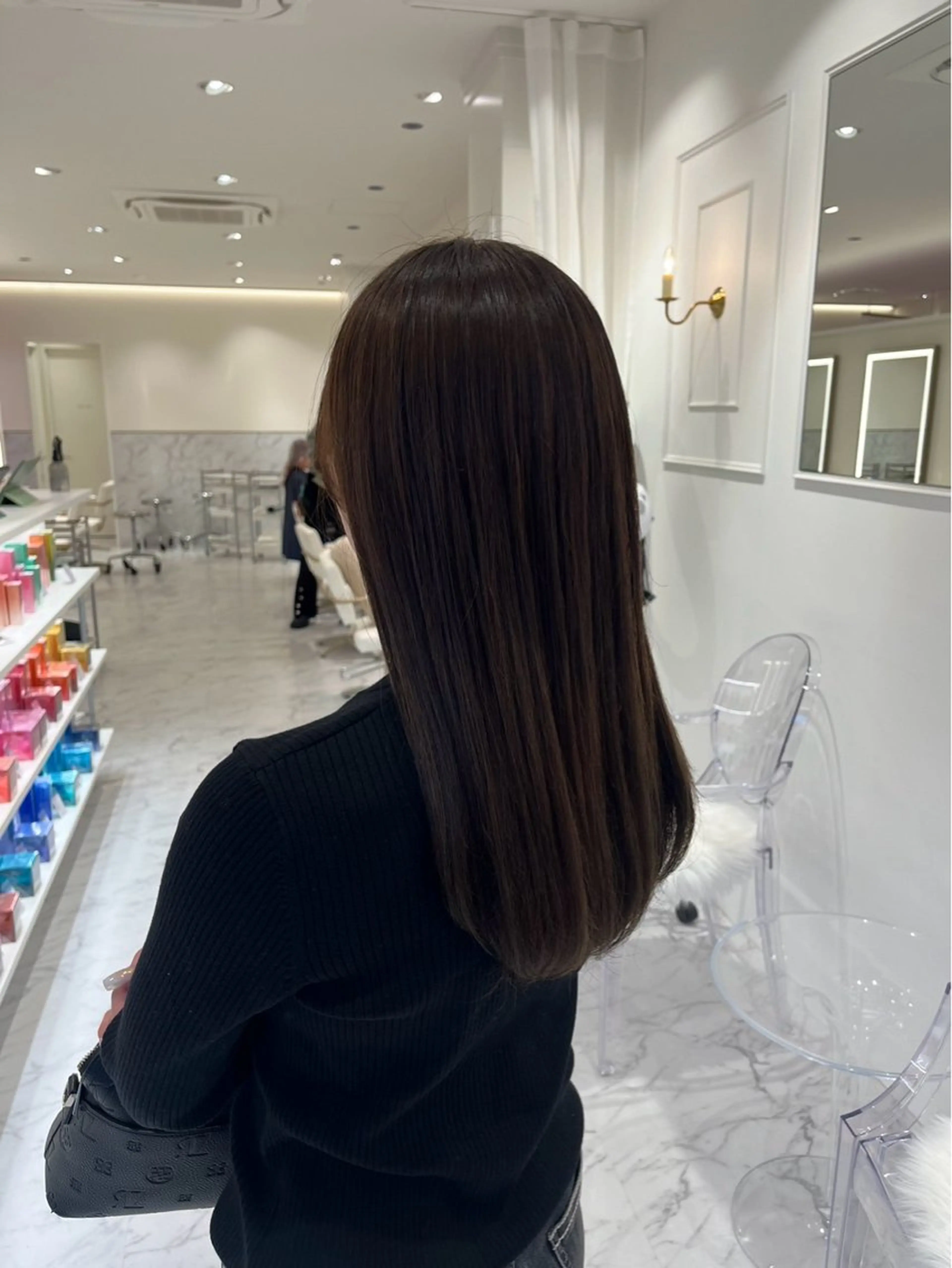 セミロング カラー ParveMix 楠本結菜のヘアスタイル