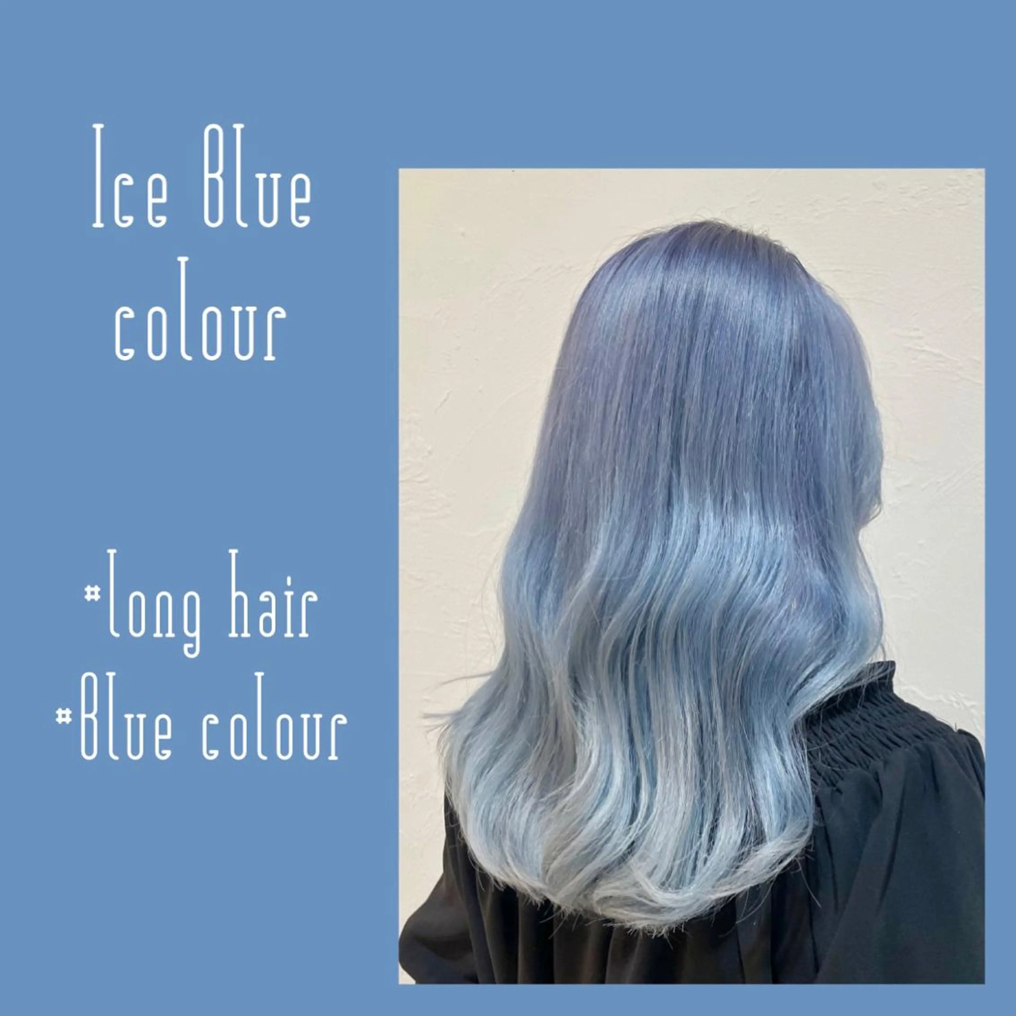 ロング カラー ブリーチ ブルーカラー 韓国風ヘア カット ヘアカラー 樋笠 知佳のヘアスタイル