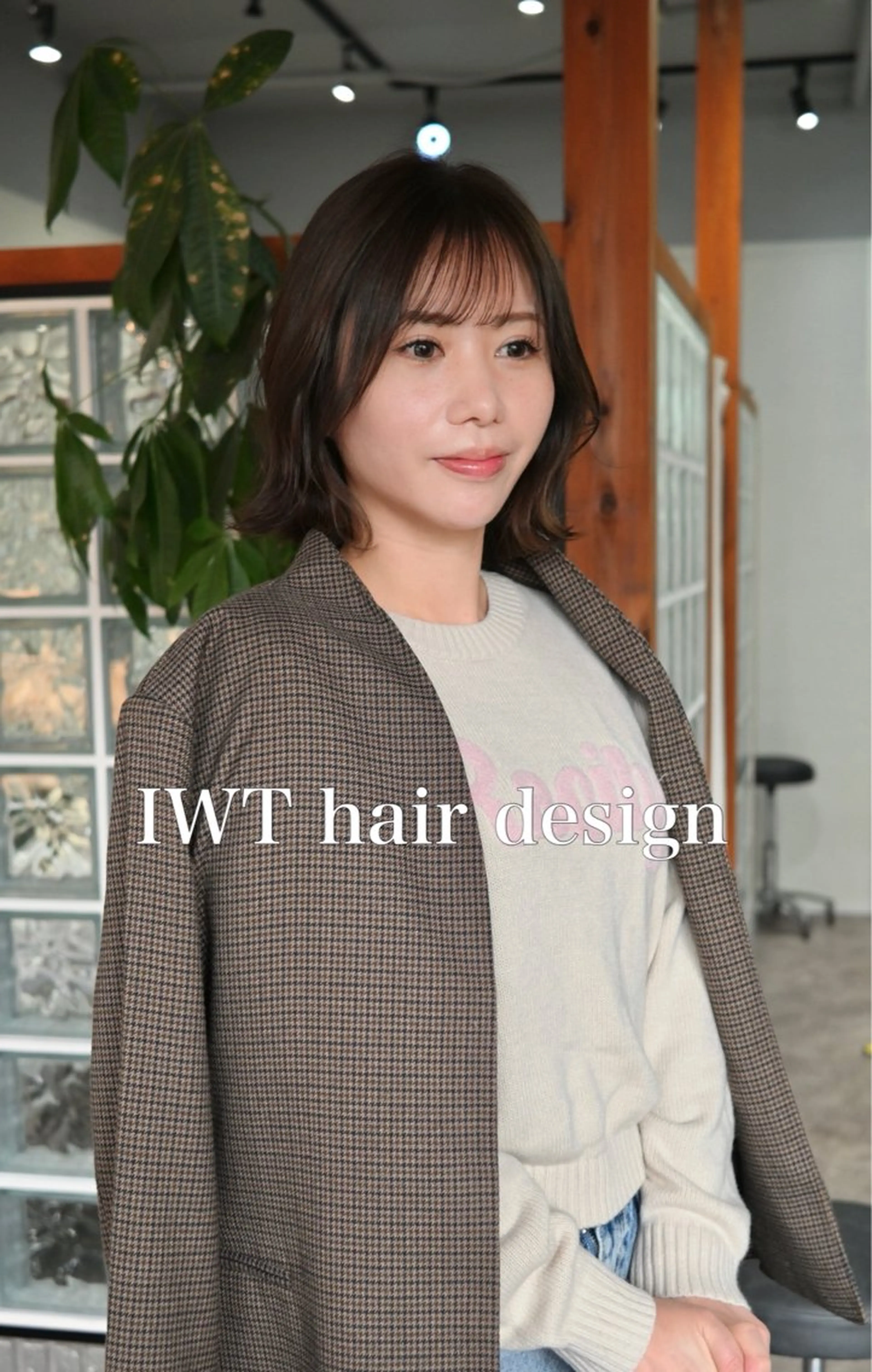 ミディアム ボブレイヤー ボブ ハイライト 髪質改善 レイヤーカット カット ヘアカラー トリートメント IWT KEIZOのヘアスタイル